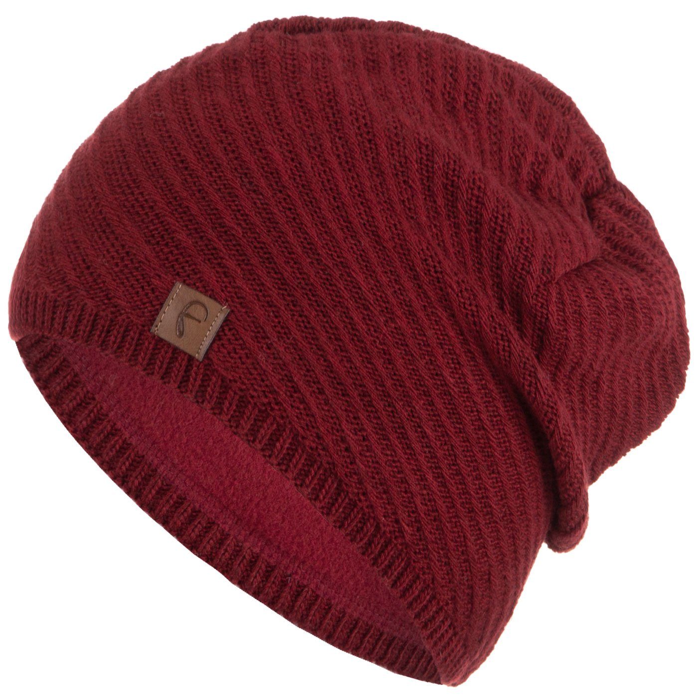 Faera Strickmütze Wintermütze Damen Mütze Beanie Haube gefüttert Strickmütze Damenmütze