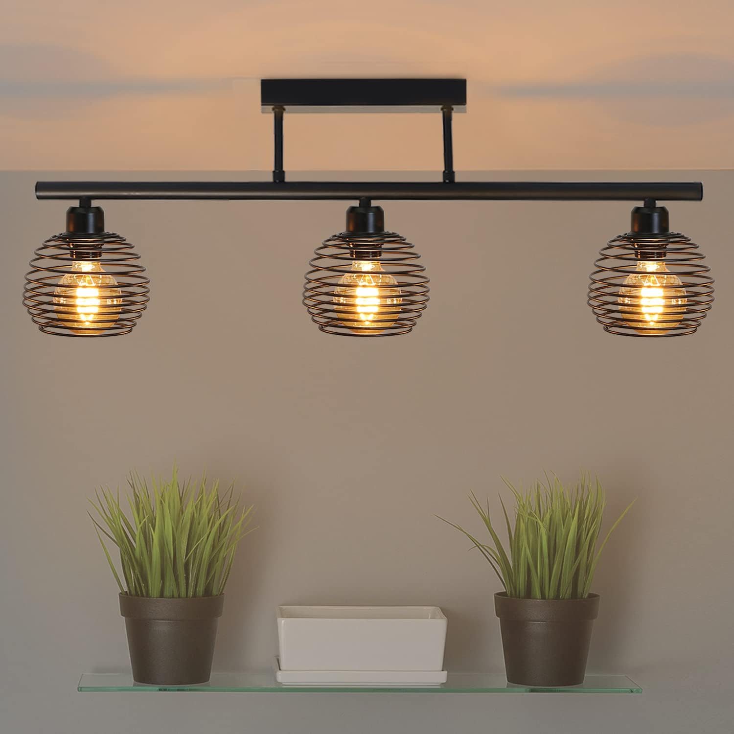 Nettlife Deckenleuchte Schwarz Vintage Wohnzimmer E27 Deckenlampe Retro Ind günstig online kaufen