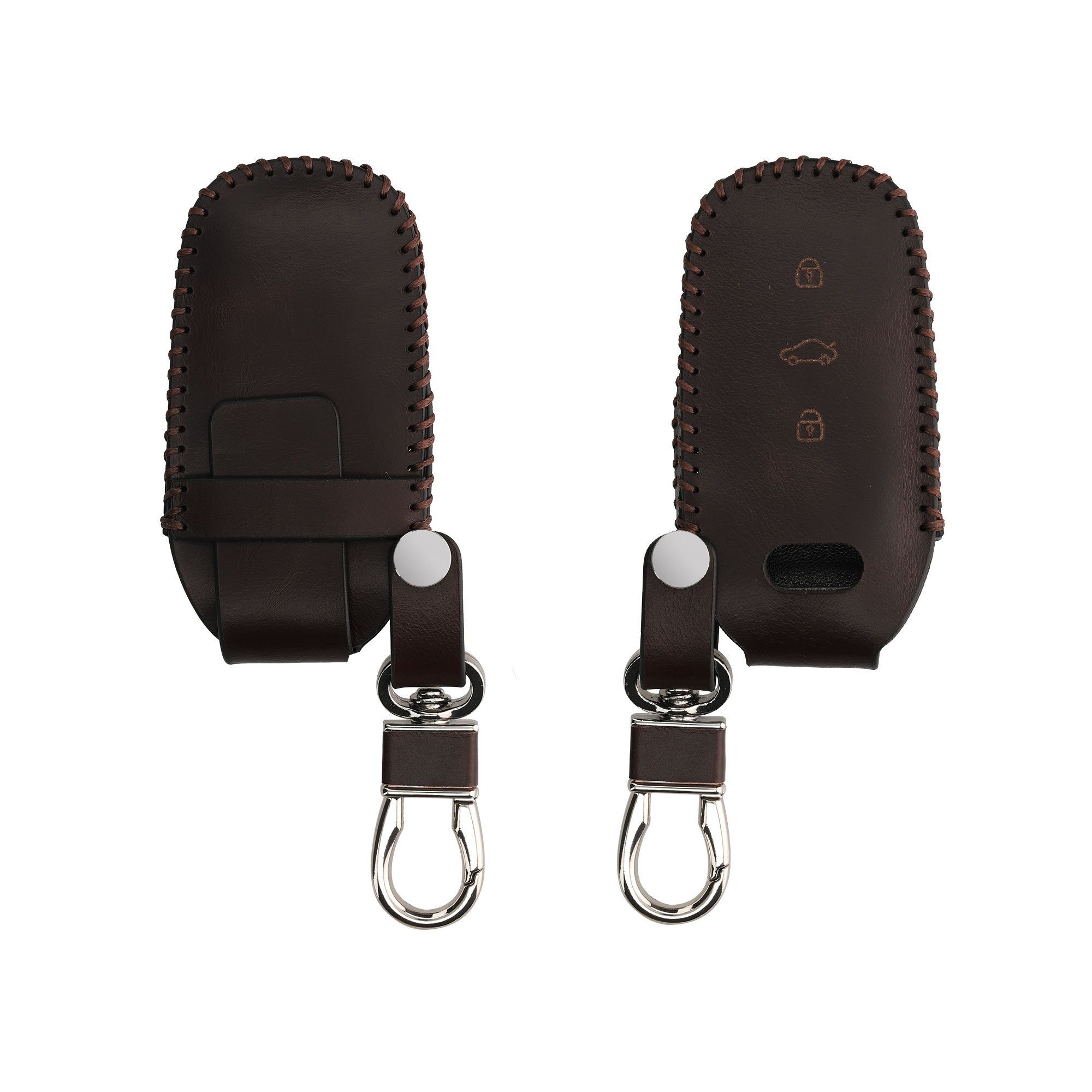 kwmobile Schlüsseltasche Hülle für Audi 3-Tasten Autoschlüssel Keyless Tasche (1-tlg), Autoschlüssel Schlüsselhülle - Schlüssel Cover aus Leder