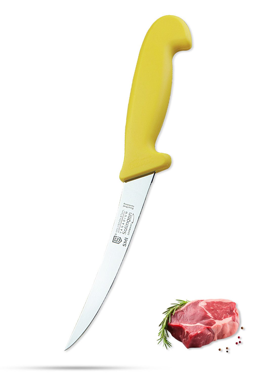 SMI Ausbeinmesser 6 Zoll Küchenmesser Solingen gebogen Metzgermesser Fleischmesser