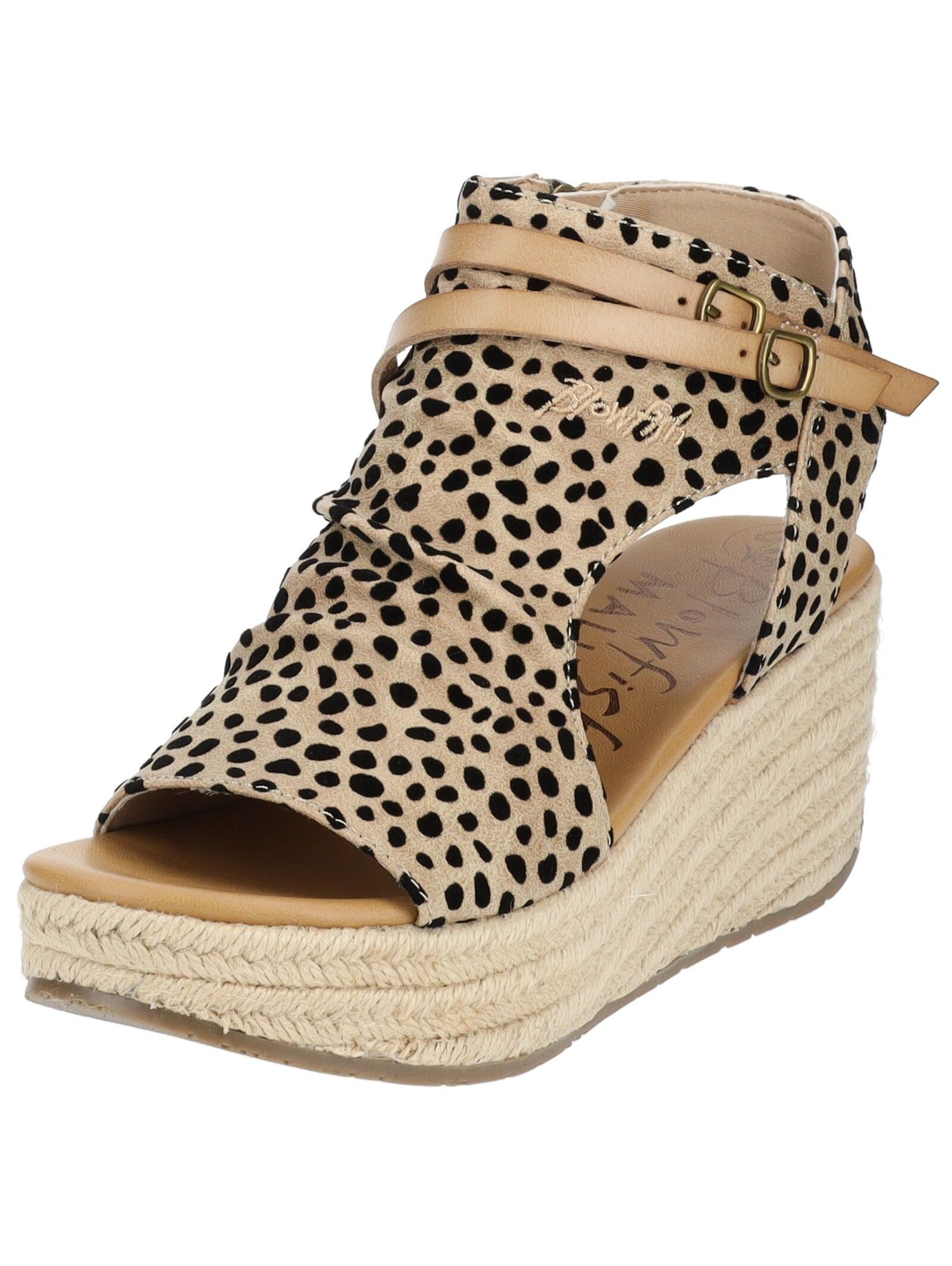 Sandalen Lederimitat/Textil Keilsandalette