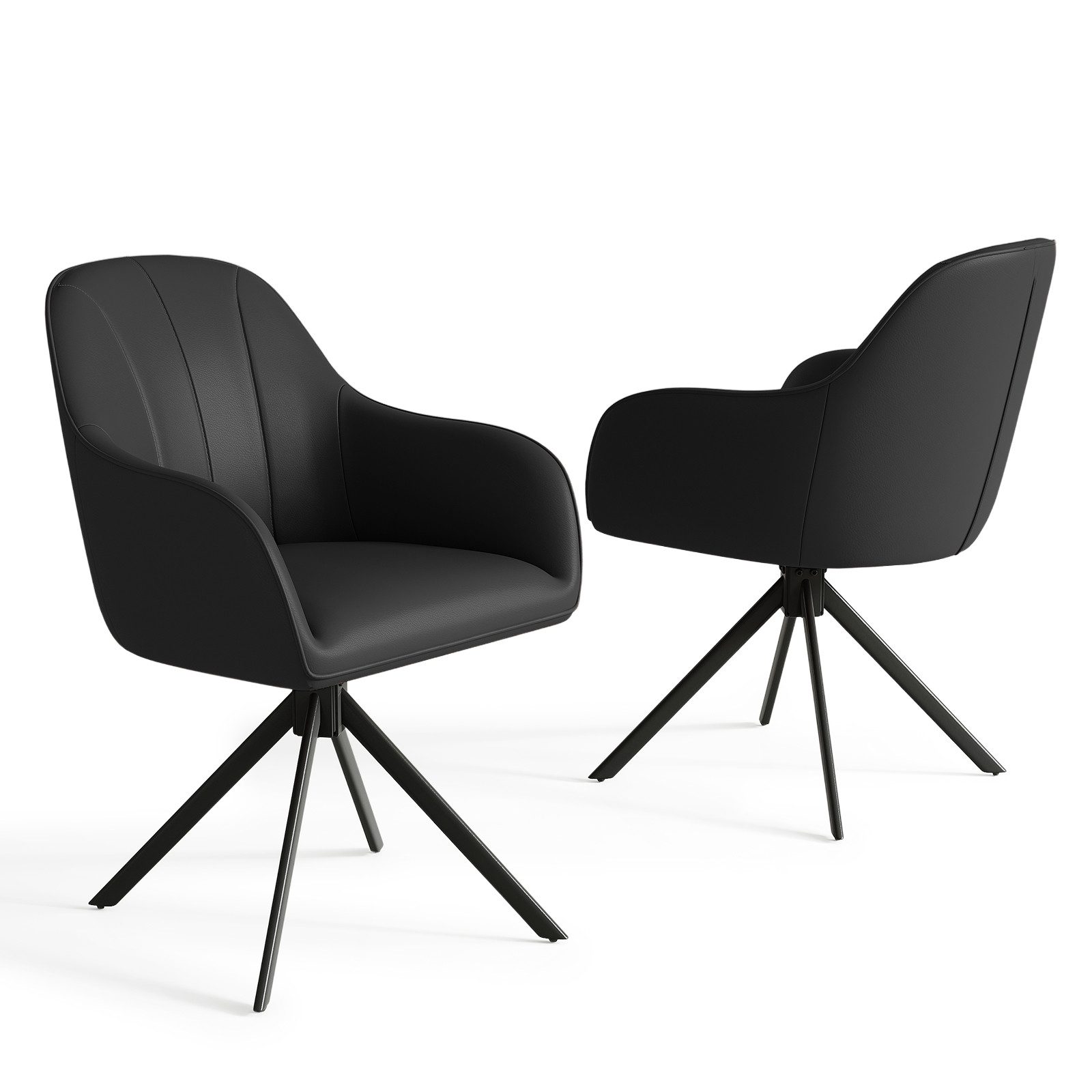 HawthyHome Polsterstuhl 360° drehbar mit Armlehne und Metallbeinen, 4-Fußstuhl (2 St), Moderner Küchenstuhl Esszimmerstuhl für Wohnzimmer & Büro
