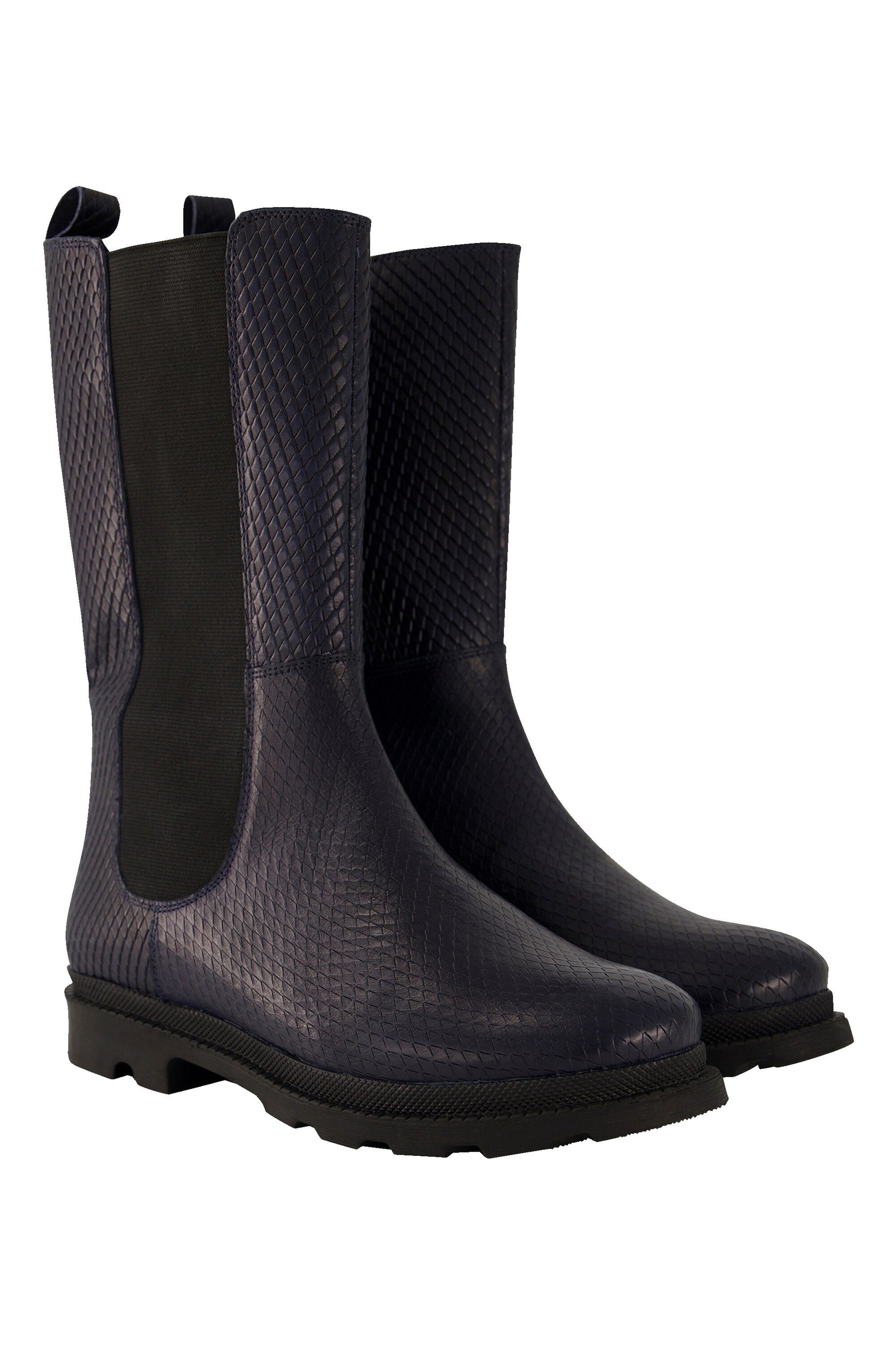 Ulla Popken Leder-Stiefeletten Schlangenprägung Zipper Weite H Stiefel günstig online kaufen