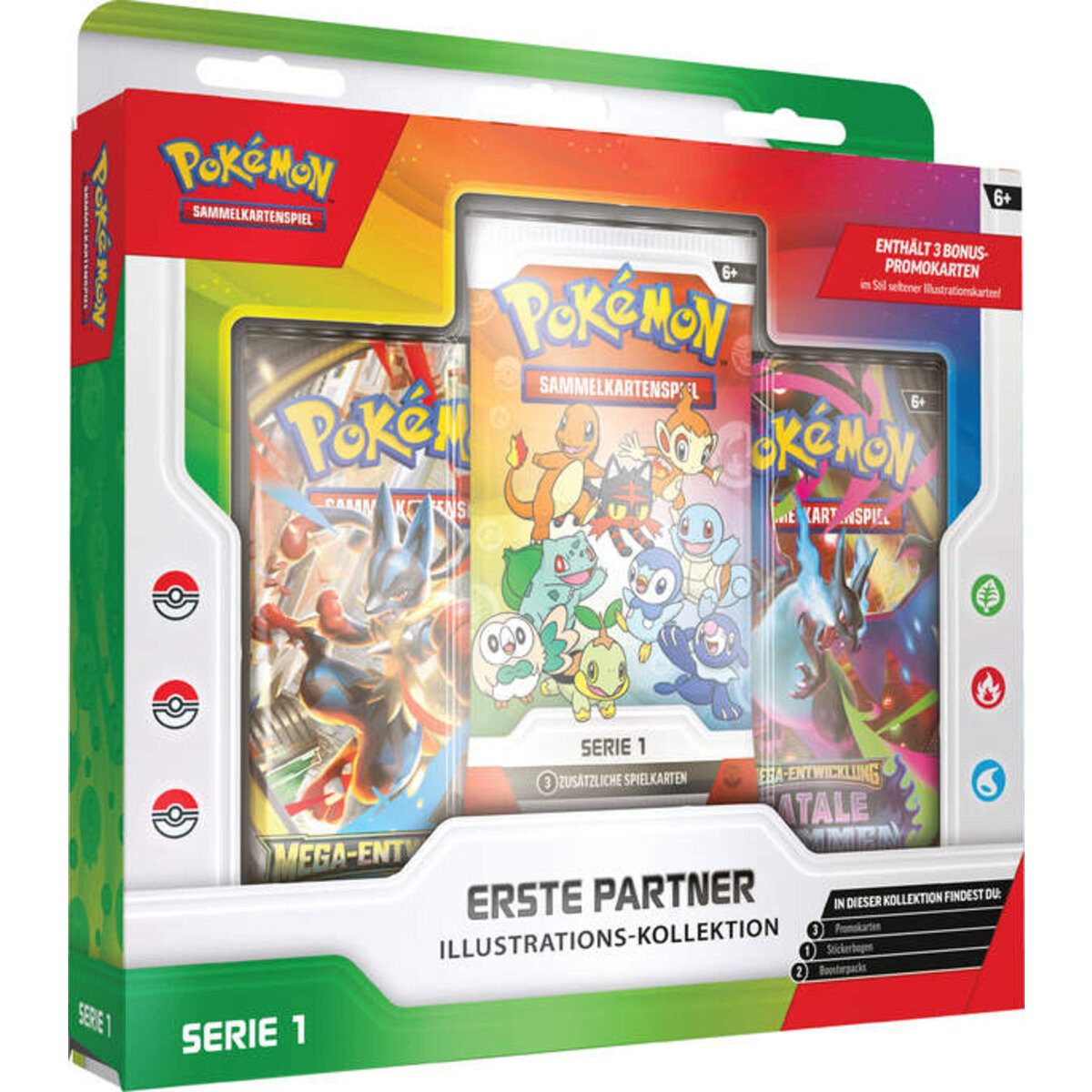 Amigo Spiel + Freizeit GmbH Sammelkarte Pokemon Illustrations-Kollektion Erste Partner: Serie 1