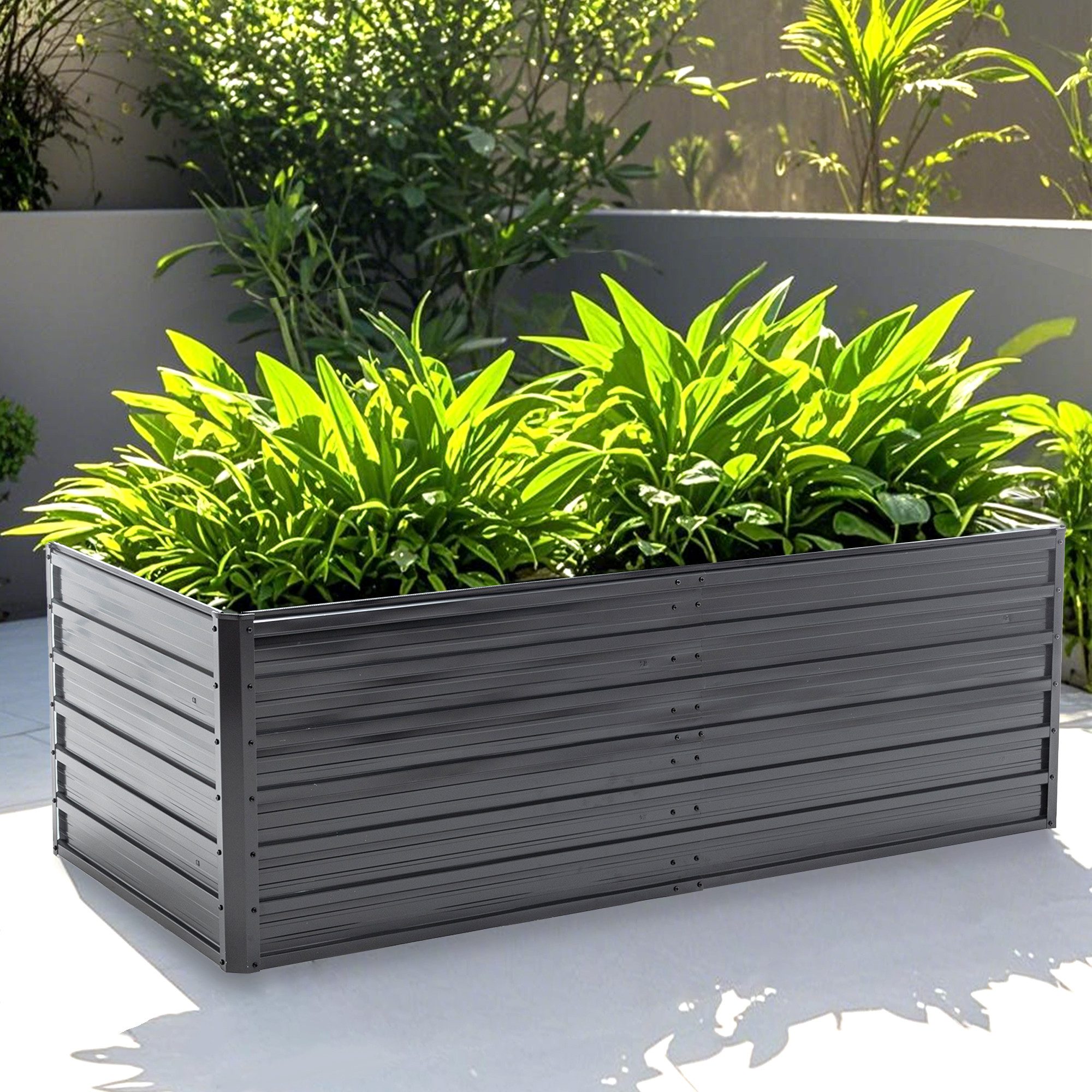 Thanaddo Hochbeet Metall Pflanzbeet Gartenbeet Pflanzkasten Pflanzkasten Blumenkasten, für Garten & Terrasse