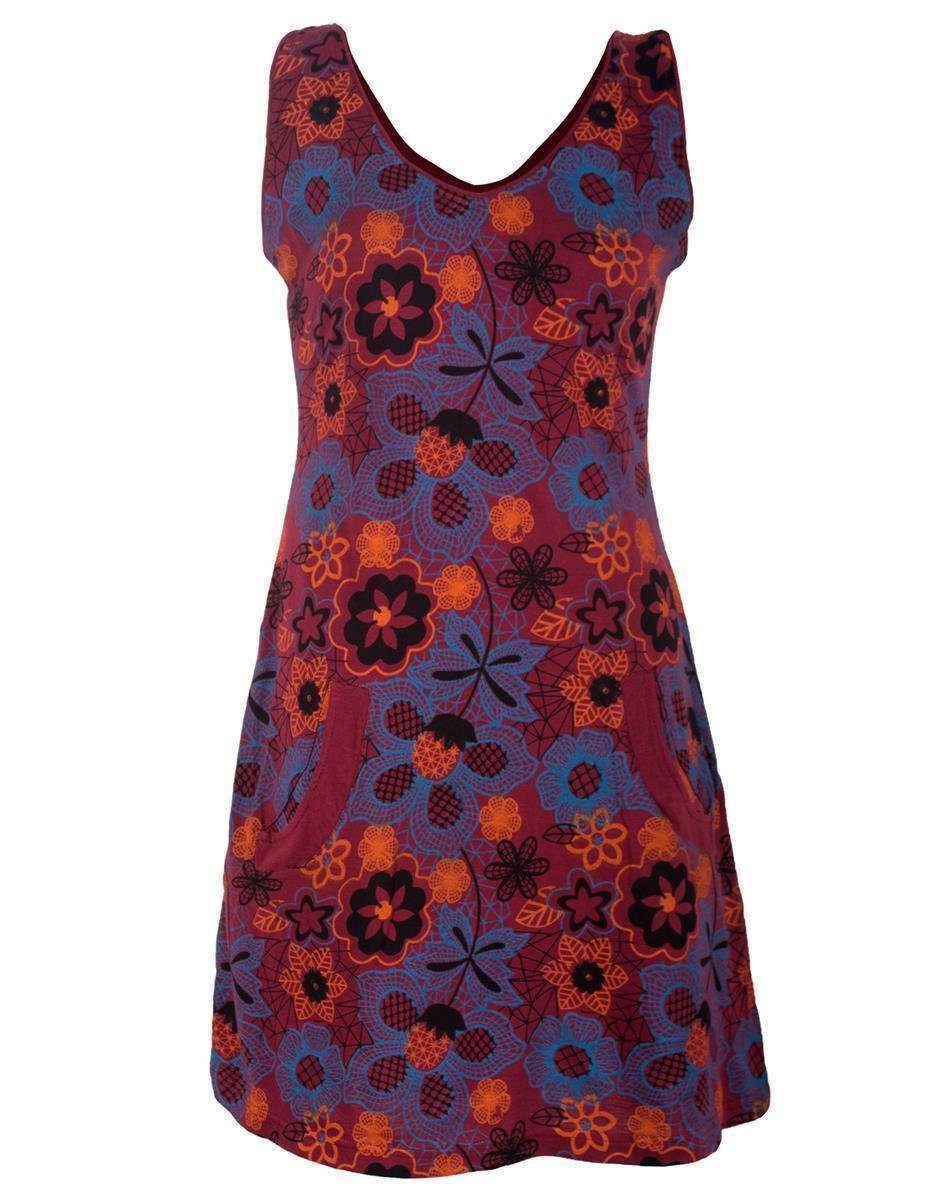Vishes Sommerkleid Ärmelloses Blumenkleid aus Baumwolle günstig online kaufen