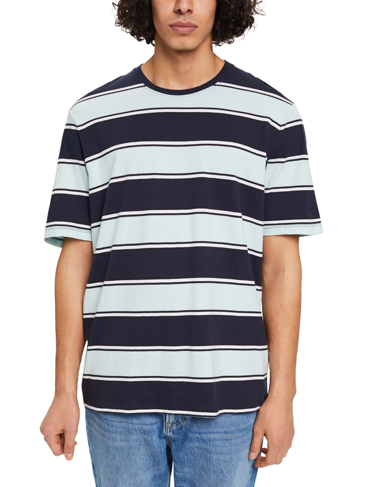 (1-tlg) nachhaltiger aus Esprit Baumwolle NAVY T-Shirt Streifen-T-Shirt