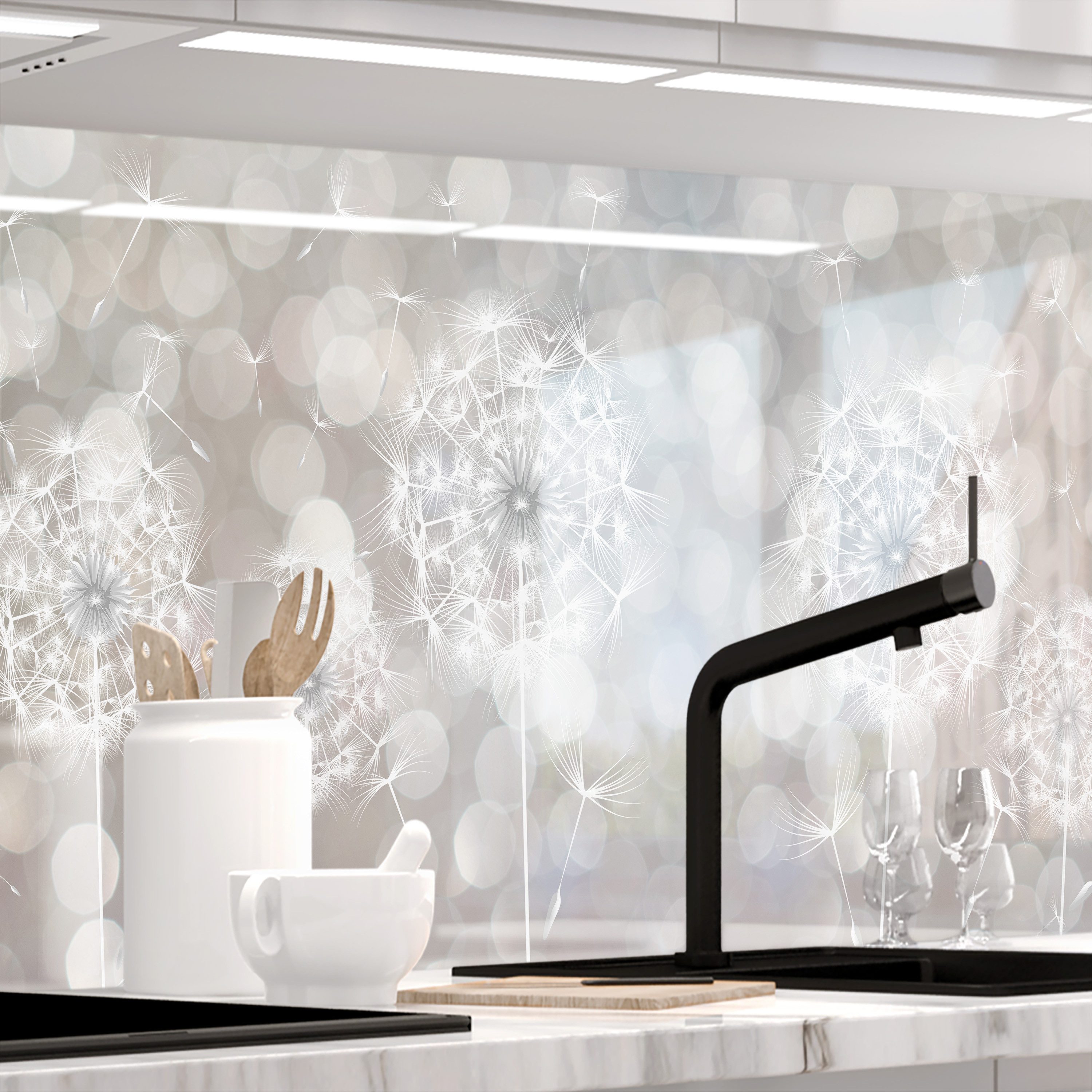 Stickerprofis Küchenrückwand SOMMERWIND (Glasoptik), (Premium), 1,5mm, selbstklebend, hält auf besonders vielen Öberflächen