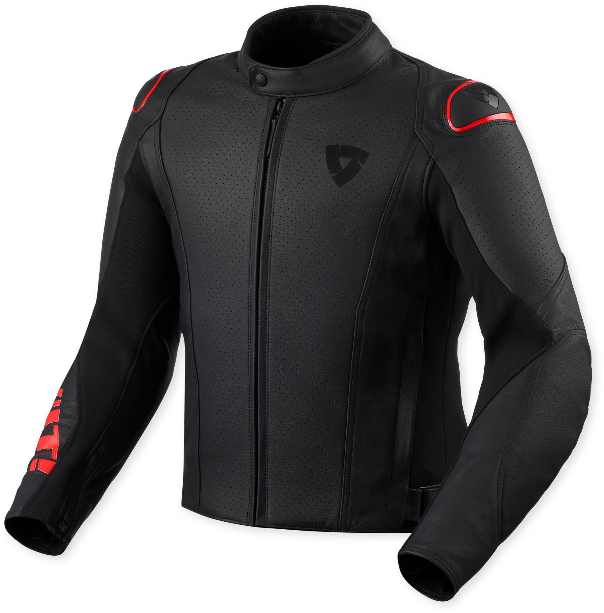 Revit Motorradjacke Quadratic Logo perforierte Motorrad Lederjacke protektoren herausnehmbares