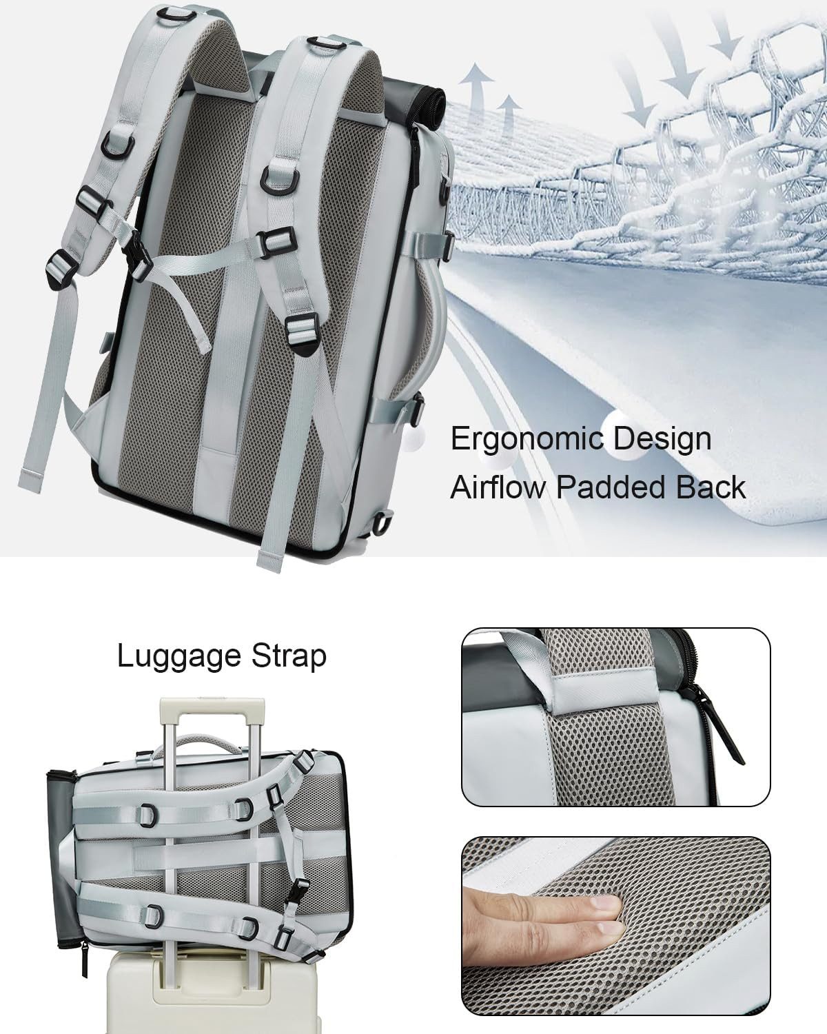 LIANNA Wanderrucksack Reise-Laptop-Rucksack. Passend für 16,5-Zoll-Notebook-Rucksack. (Set, 1-tlg., mit Federtasche), Handgepäck-Rucksack mit USB-Ladeanschluss.