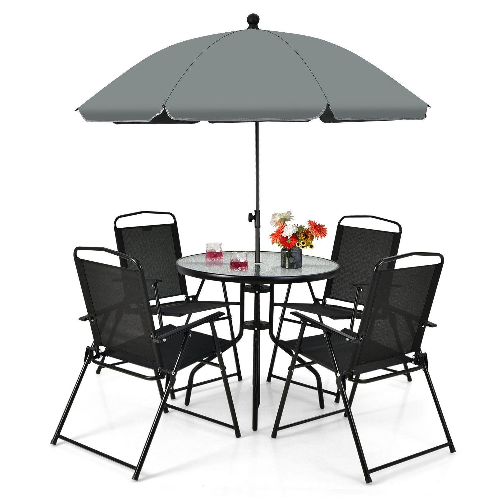 COSTWAY Balkonset 6 TLG. Garten Essgruppe, günstig online kaufen