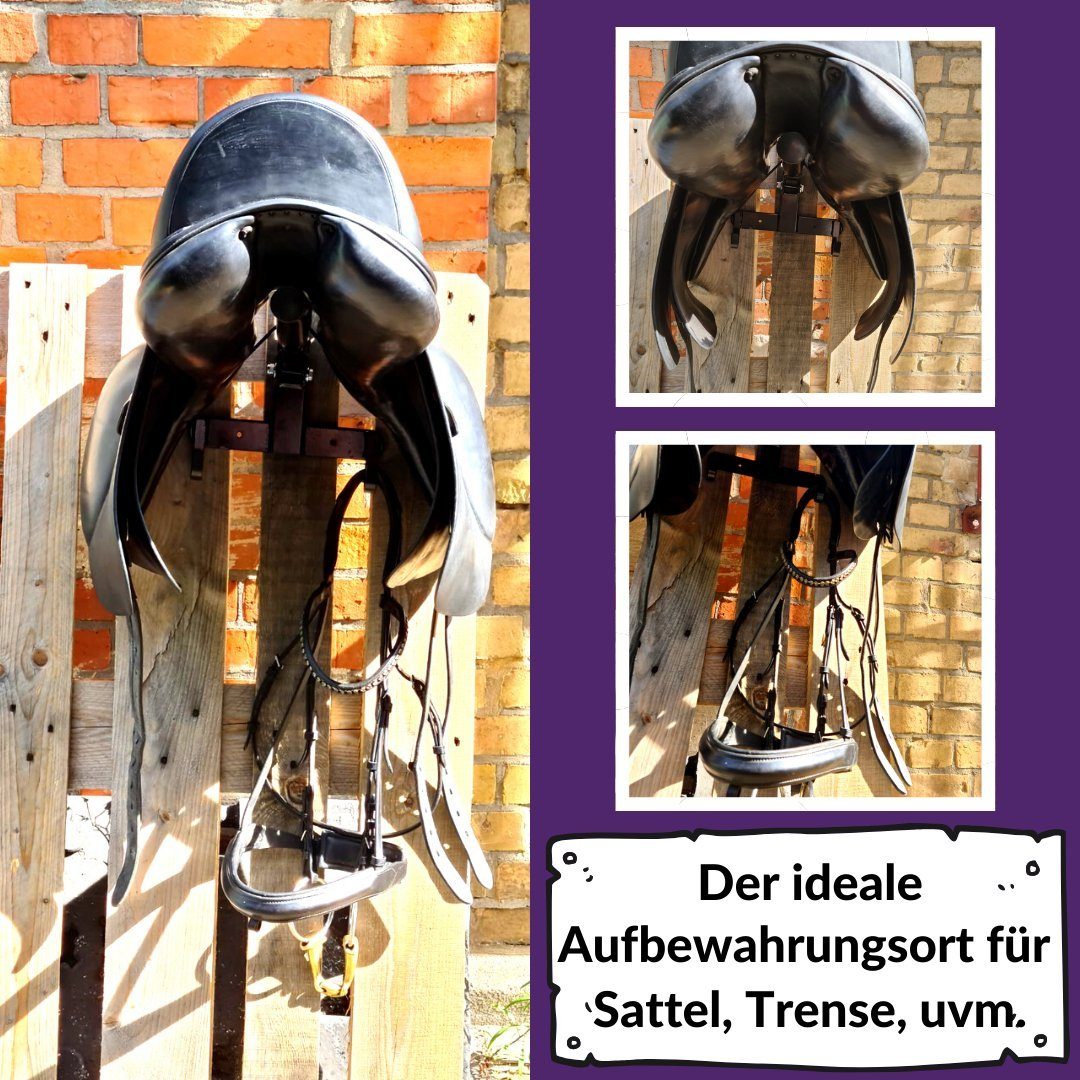 Pferdelinis Sattelhalter Sattelhalter klappbar Sattel, Pferdedecken transportabel schwarz