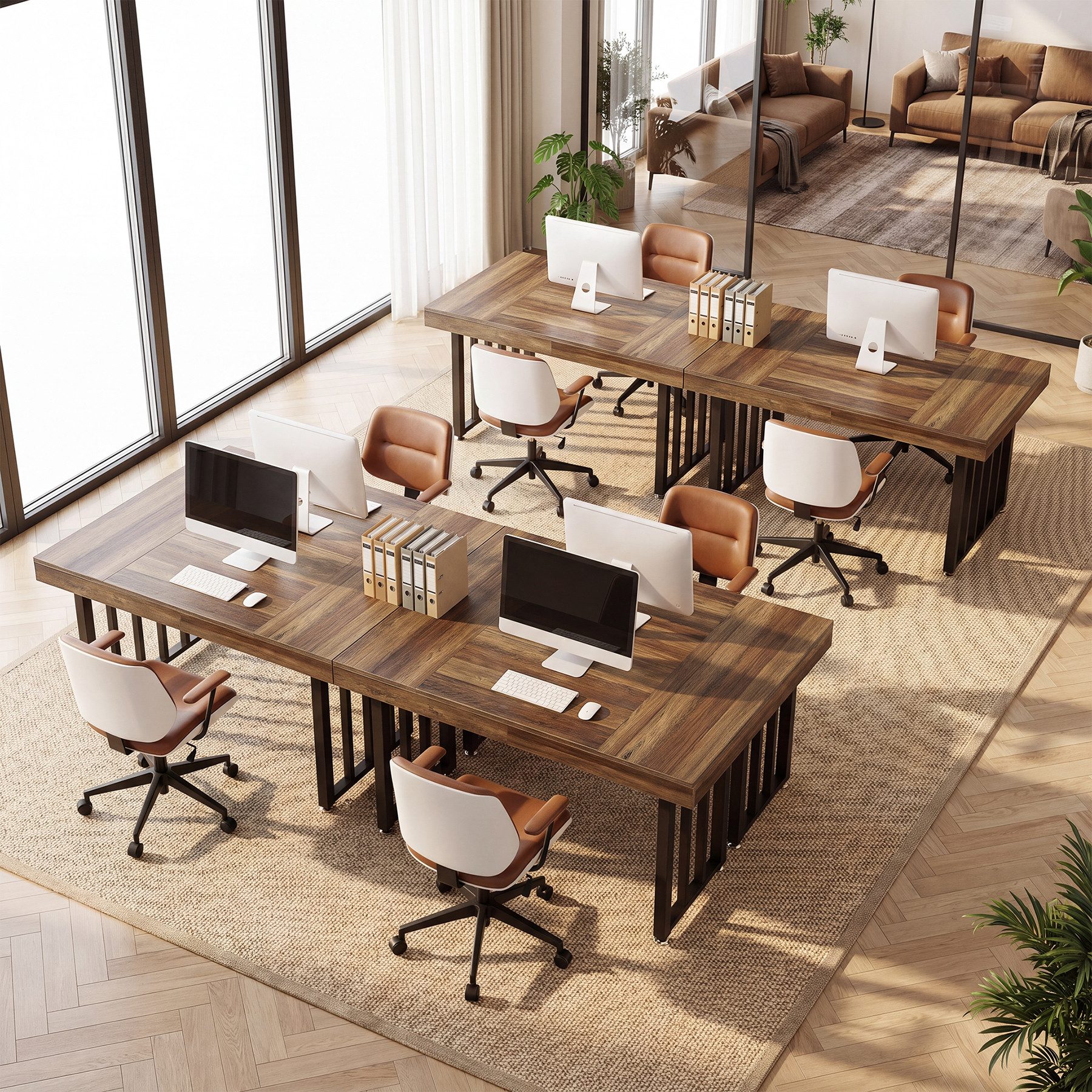 Tribesigns Schreibtisch 140 cm Computertisch, moderner schlichter Schreibtisch für Homeoffice (140 x 75 x 75 cm), mit Metallgestell, ideal zum Schreiben und Arbeiten