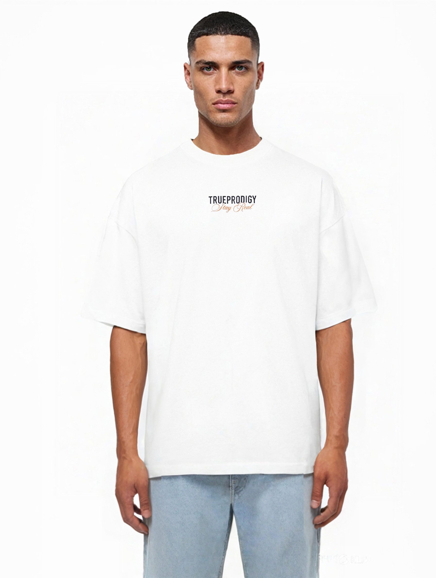 trueprodigy Oversize-Shirt Lou Logoprint Rundhals dicker Stoff