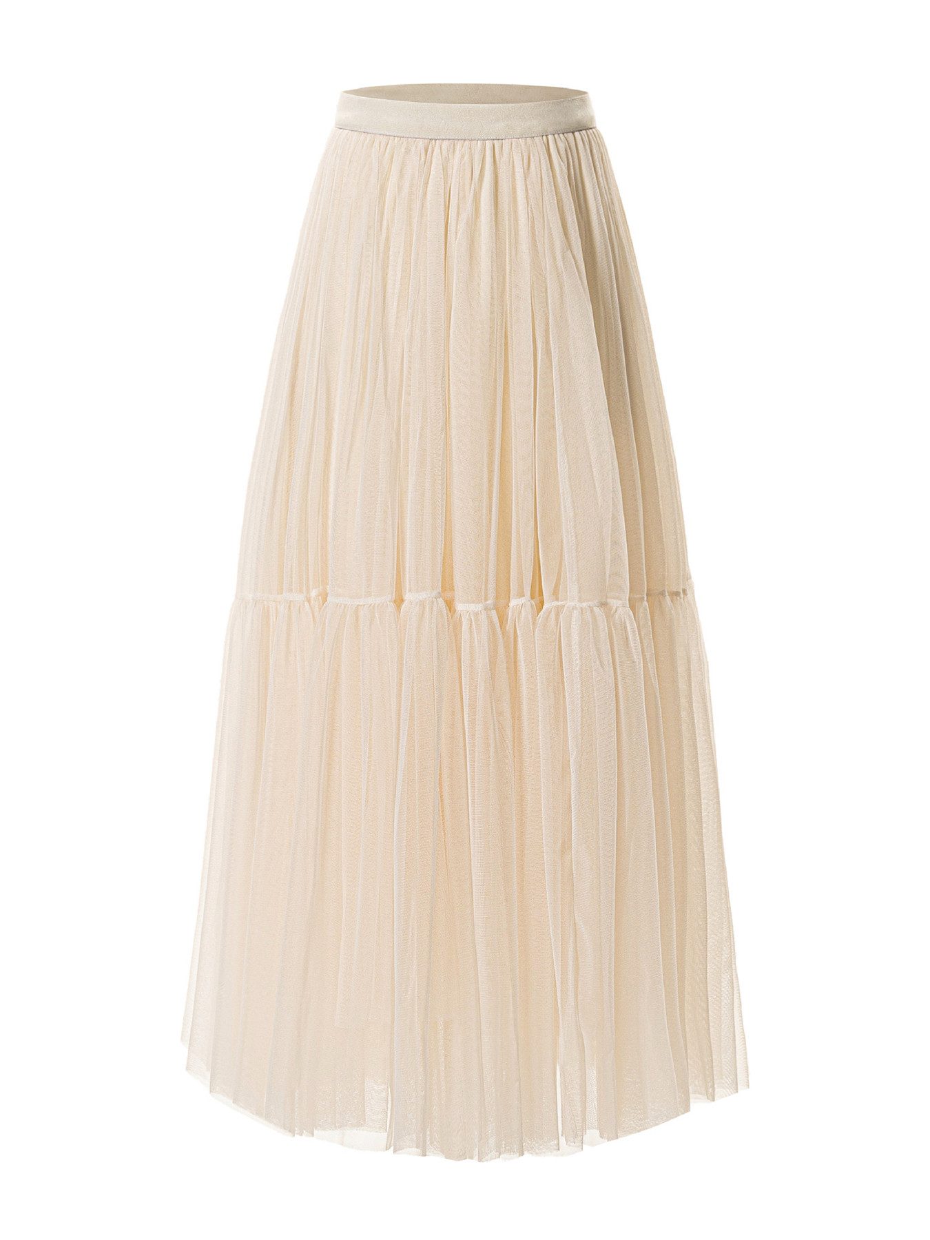 DEBAIJIA Meshrock Damen hoher Taille rock Falten Strand Maxirock