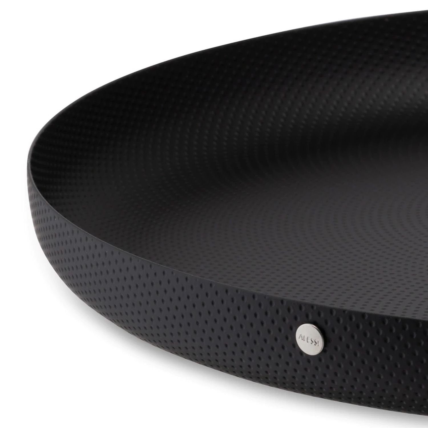 Alessi Tablett JM14/35 BT Schwarz 35 cm, Stahl, epoxidharzlackiert