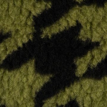 SCHÖNER LEBEN. Stoff Fellimitat Kunstfell Teddyplüsch Hahnentritt grün schwarz 1,5m