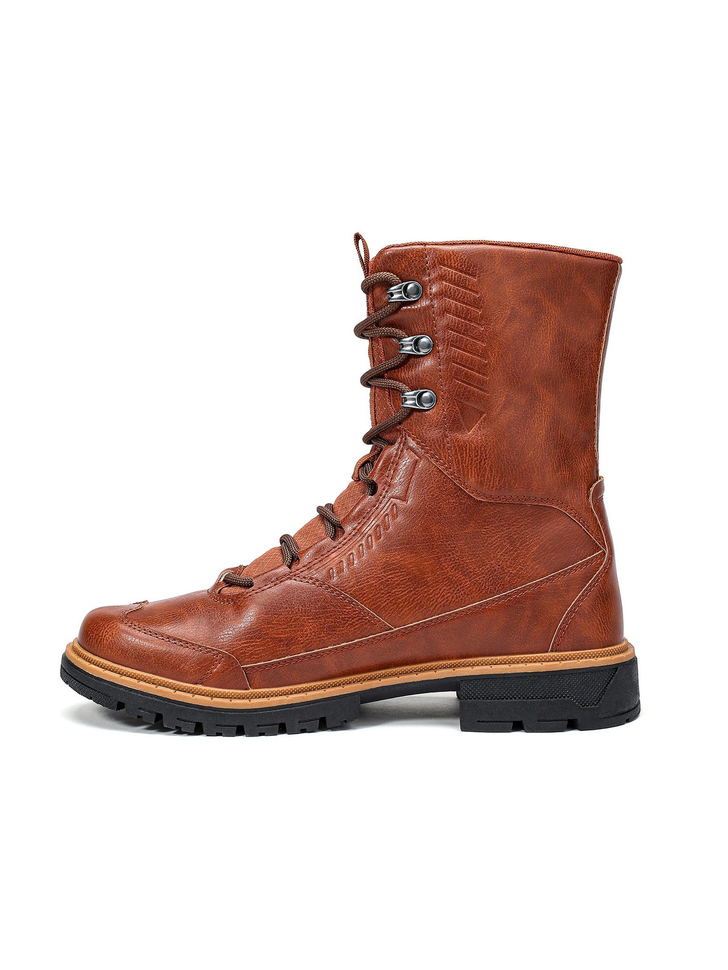 YOUTHUP Stiefel Herren Martinstiefel, Retro-Workwear-Look, Hochschaft-Wanderstiefel.
