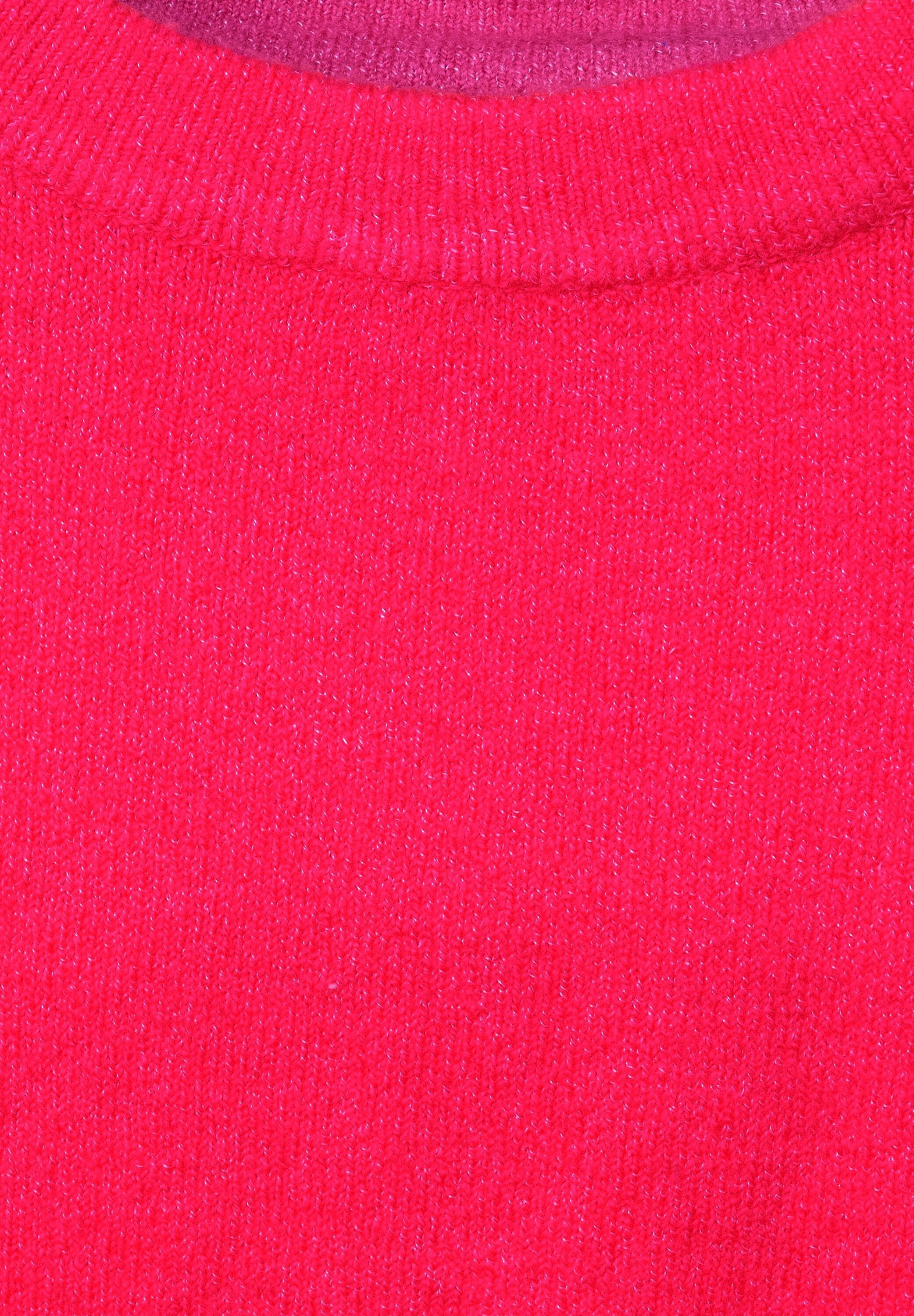 mit STREET showy Pullover coral ONE Strickpullover Farbdetails