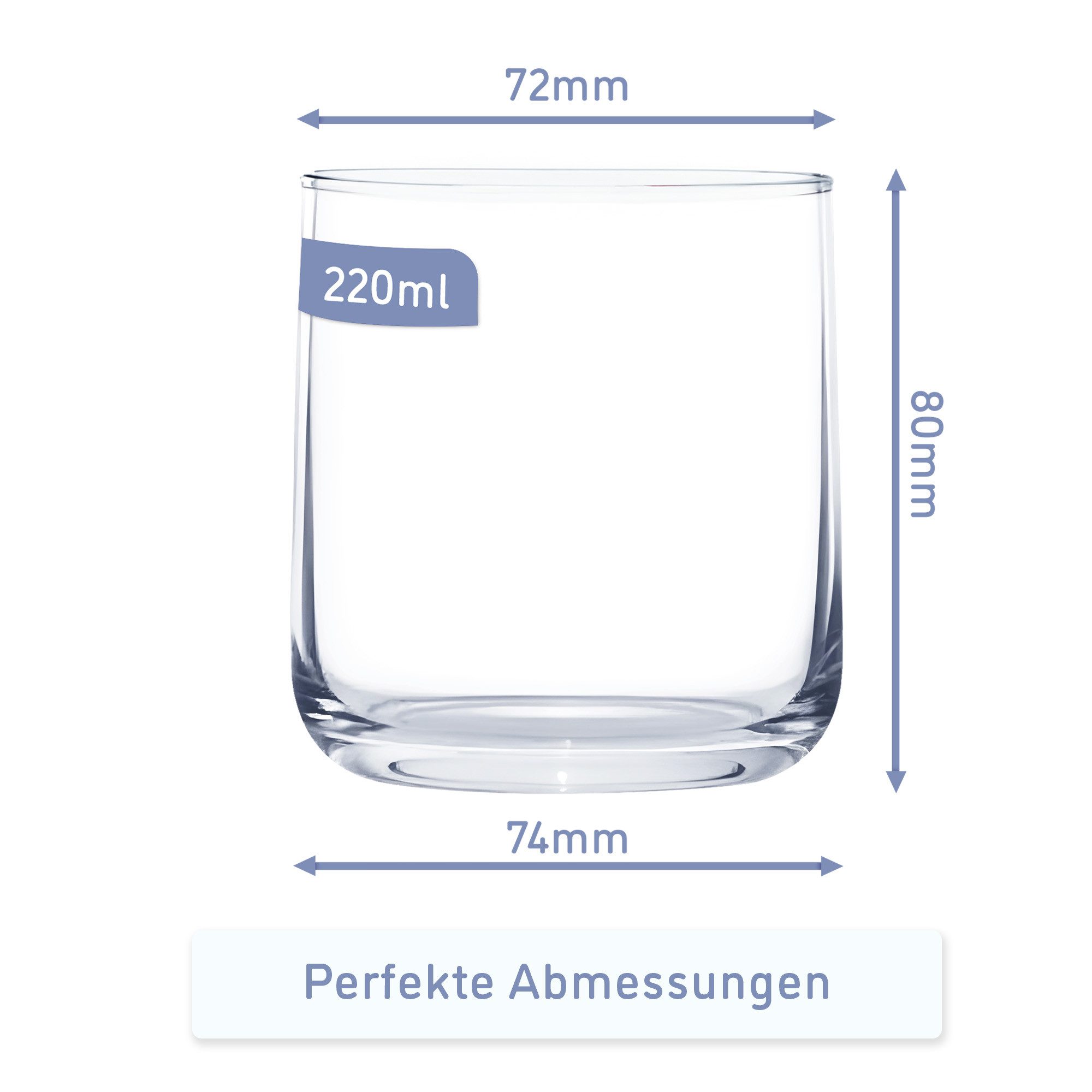 KONZEPT Dessertschale Dessertgläser Set aus Glas, große Gläser für Nachtisch, (6-tlg), glas, 220 ml
