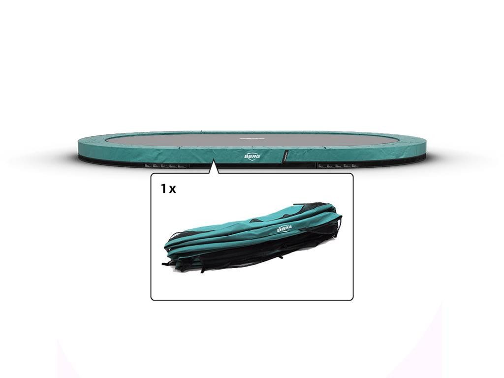 Trampolin-Randabdeckung Ersatzteil 520 cm oval grün - Grand Champion InGround Federabdeckung