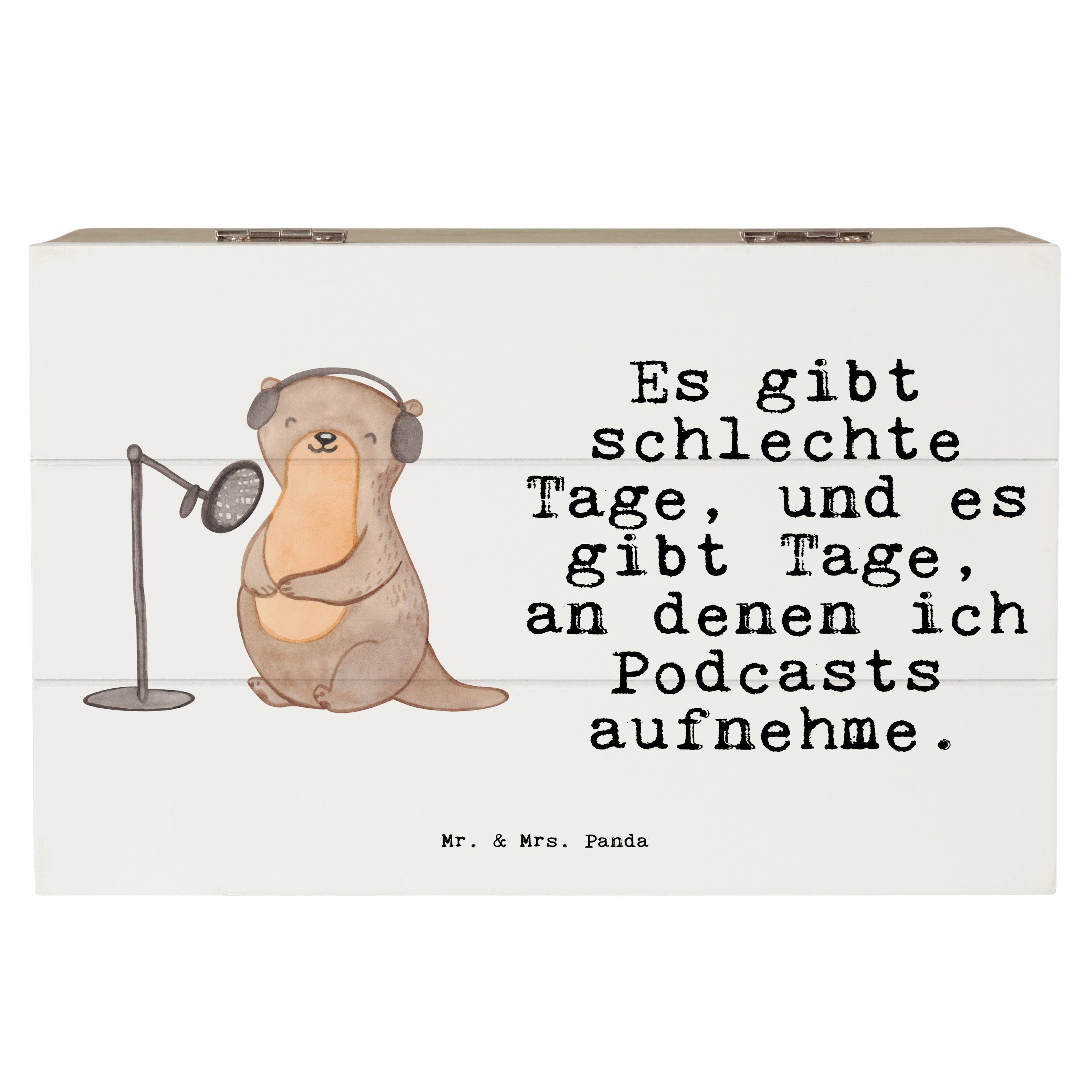Dekokiste Otter Podcast aufnehmen Tage - Weiß - Geschenk, Schatzkiste, Sportart