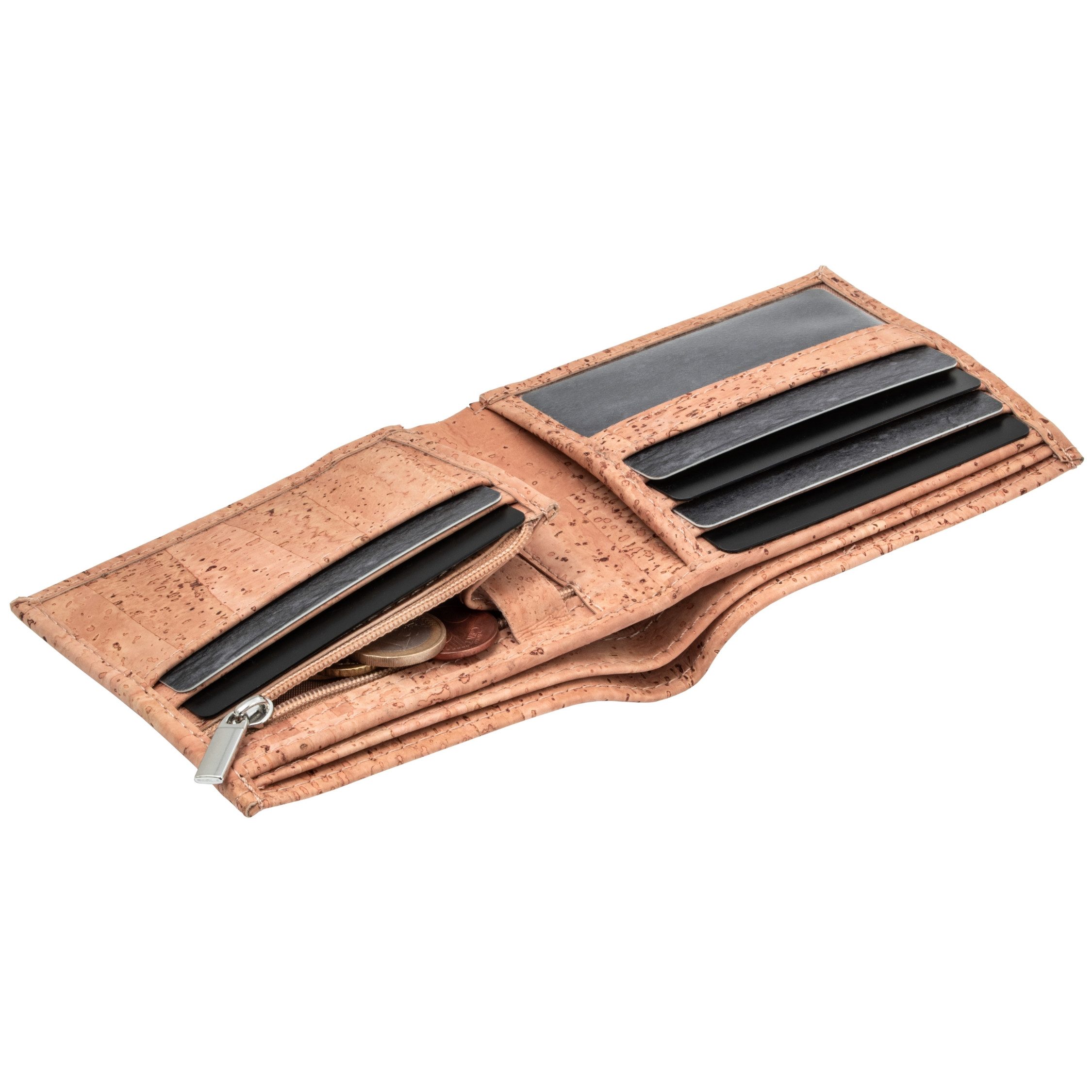 Simaru Geldbörse Cyrus (Brieftasche, 1-tlg., aus Premin Kork, Vegan, Wasserdicht), handgefertigt in Polen, Made in EU