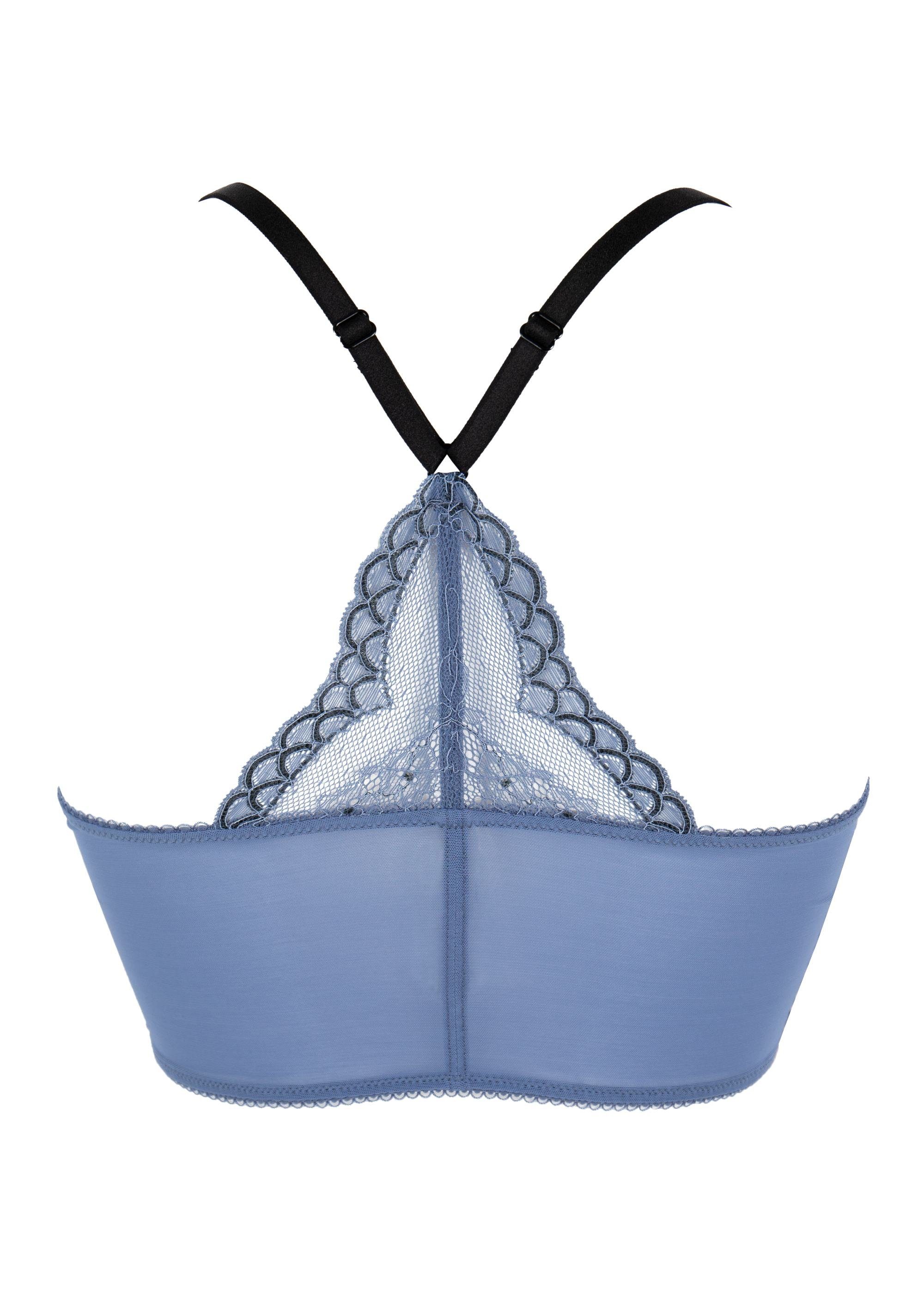 Gossard Longline-BH Lace Longline V-Bügel BH mit Frontverschluss Moonlight Blue (Longline BH, 1-tlg., Spitze/Netz) verführerisch sexy