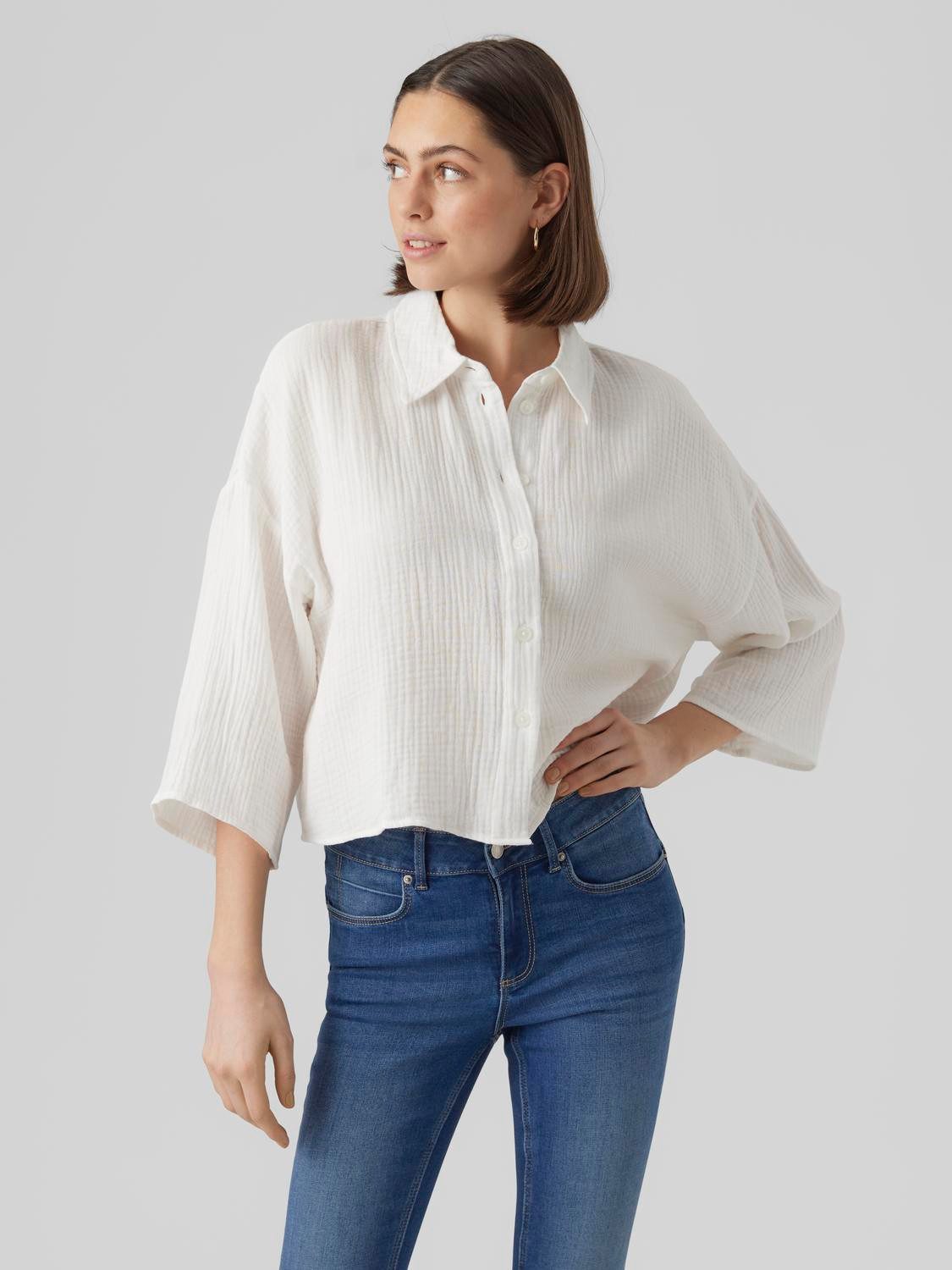 Vero Moda Hemdbluse VMNATALI CROP SHIRT WVN NOOS Baumwolle, loose fit günstig online kaufen