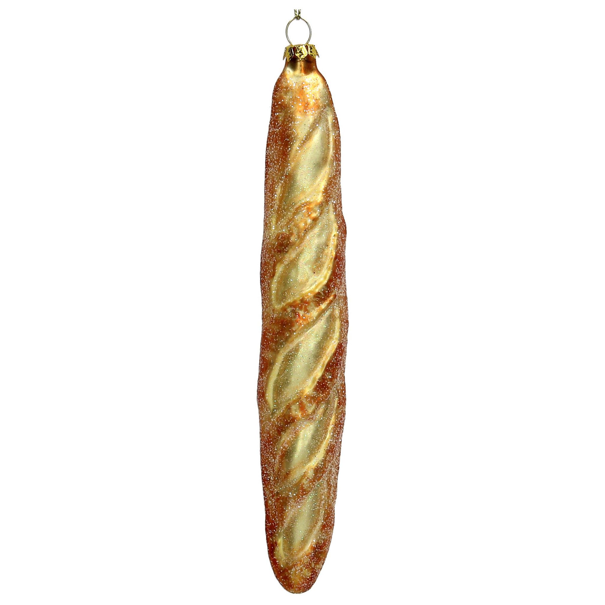 HD Collection Christbaumschmuck, Christbaumschmuck Glas 21cm Baguette Figur Hellbraun