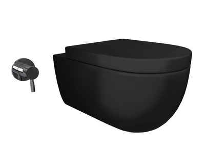 Aqua Bagno Tiefspül-WC »Aqua Bagno Taharet WC-Set Cocon 2.0 BIG schwarz«