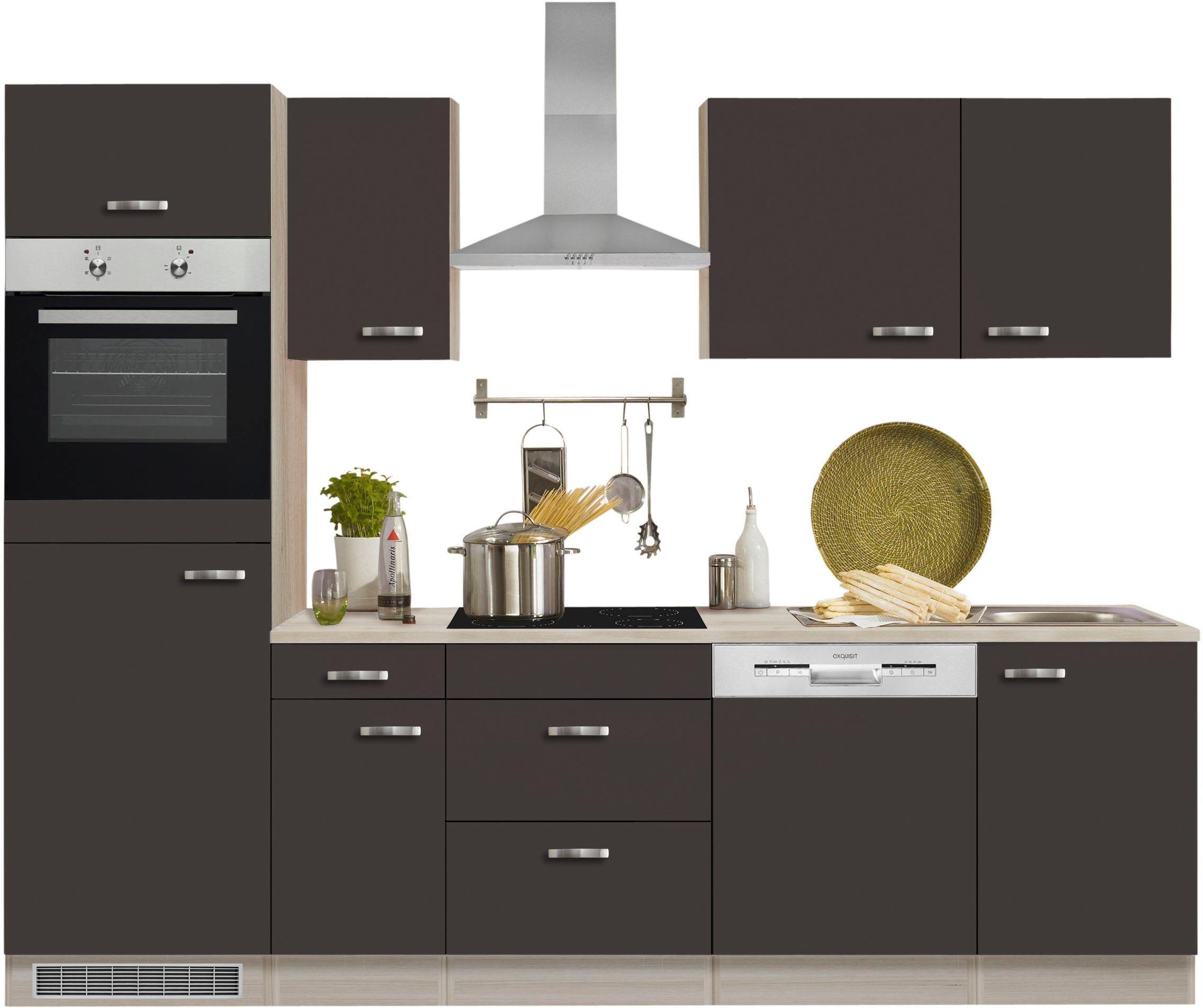 OPTIFIT Küchenzeile Faro, mit E-Geräten, Breite 270 cm, Metallgriffe