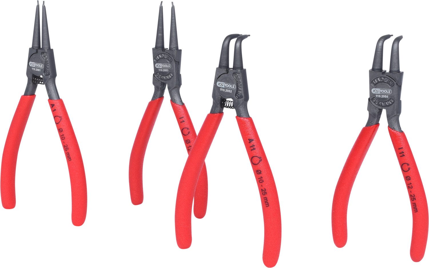 KS Tools Zangenset Sicherungszangen-Satz, 10-25 mm, 4-tlg (119.2050)