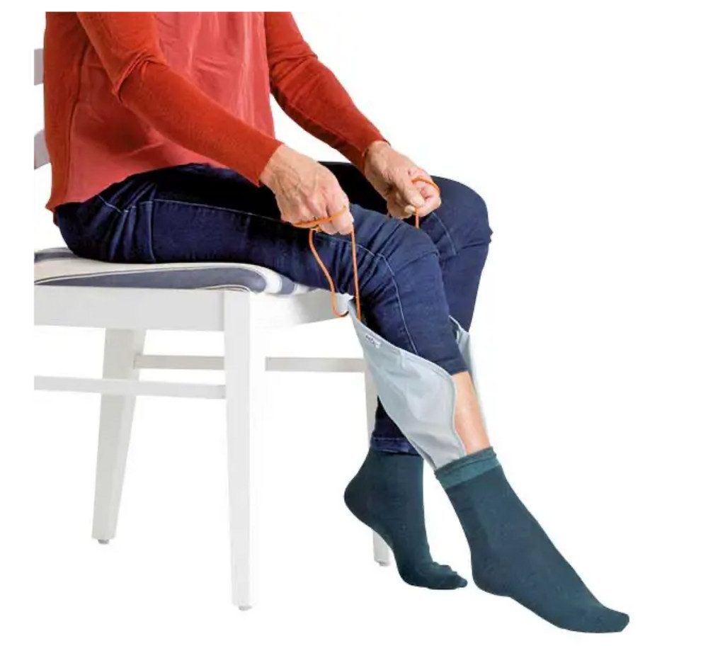 DocMed Anziehhilfe Socken- und Strumpfanziehhilfe, Komplett Set, 1-tlg., Einfach anziehen, Hilfsmittel für eingeschränkte Mobilität, Alltagshelfer, Leicht und Tragbar