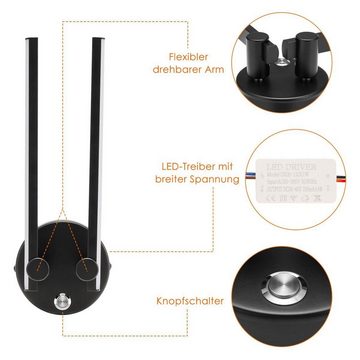 LETGOSPT LED Wandleuchte Wandlampe Wohnzimmer 180° Schwenkbar Schwarze Wandbeleuchtung, LED fest integriert, Warmweiß, Flurlampe Wohnzimmerlampe, für Treppenhaus Wohnzimmer Schlafzimmer