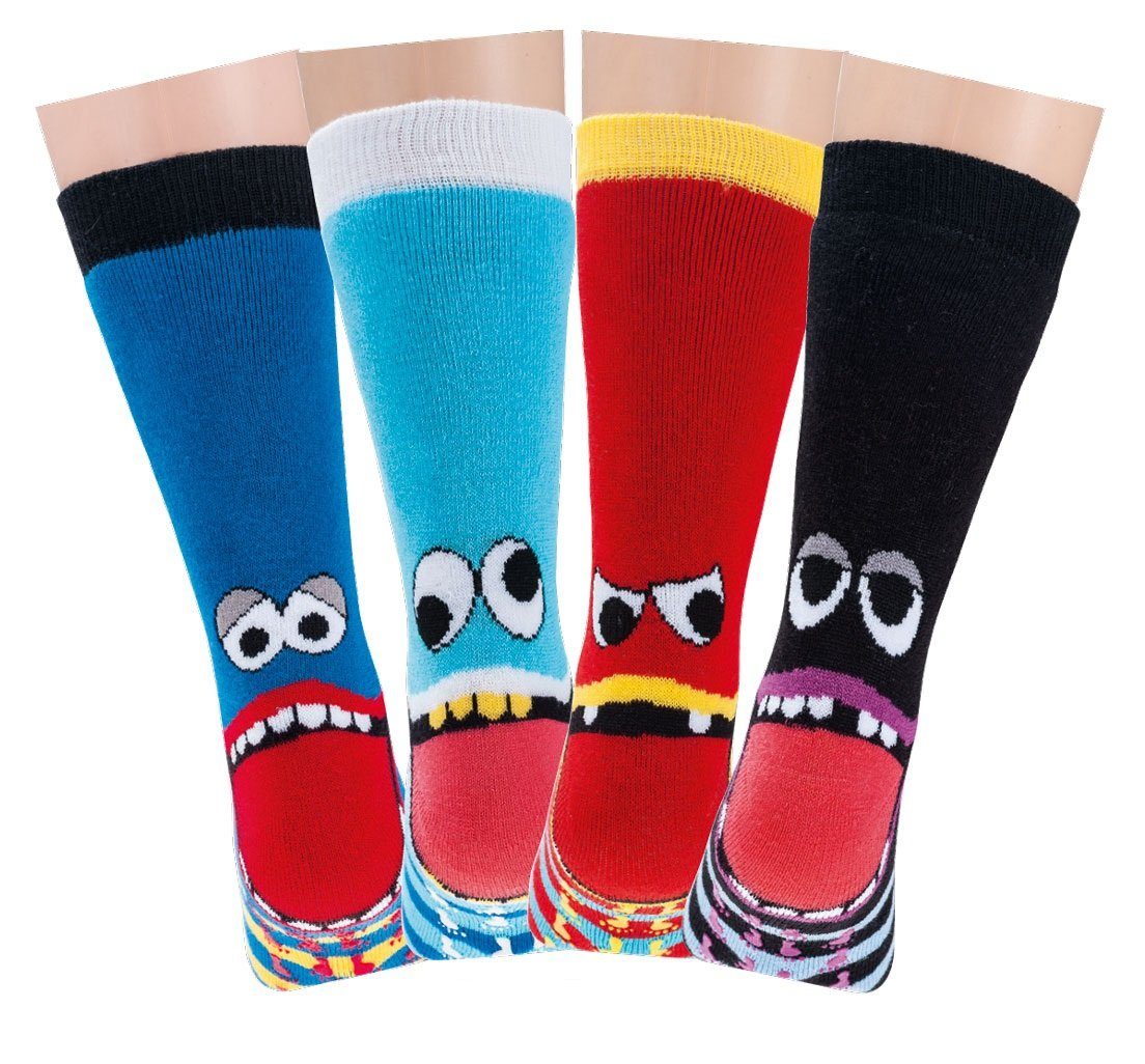 TippTexx 24 ABS-Socken 6 Paar lustige Kinder Stoppersocken rutschfeste Socken mit ABS-Stopper (Set, 6 Paar) Vollfrottee-Fütterung, Anti-Rutsch-Sohle