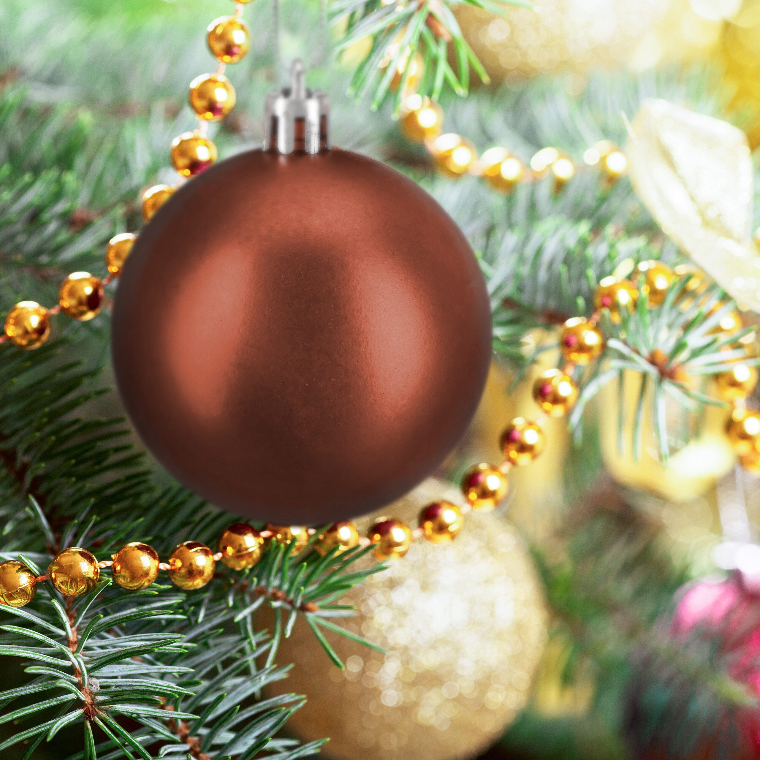 relaxdays Weihnachtsbaumkugel Weihnachtskugeln 100er Set, braun