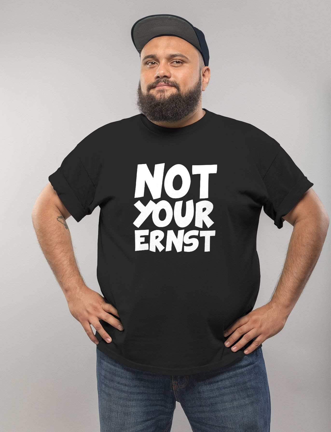 MoonWorks Print-Shirt Herren T-Shirt Not Your Ernst Spruch lustig Statement Fun-Shirt Party mit Print