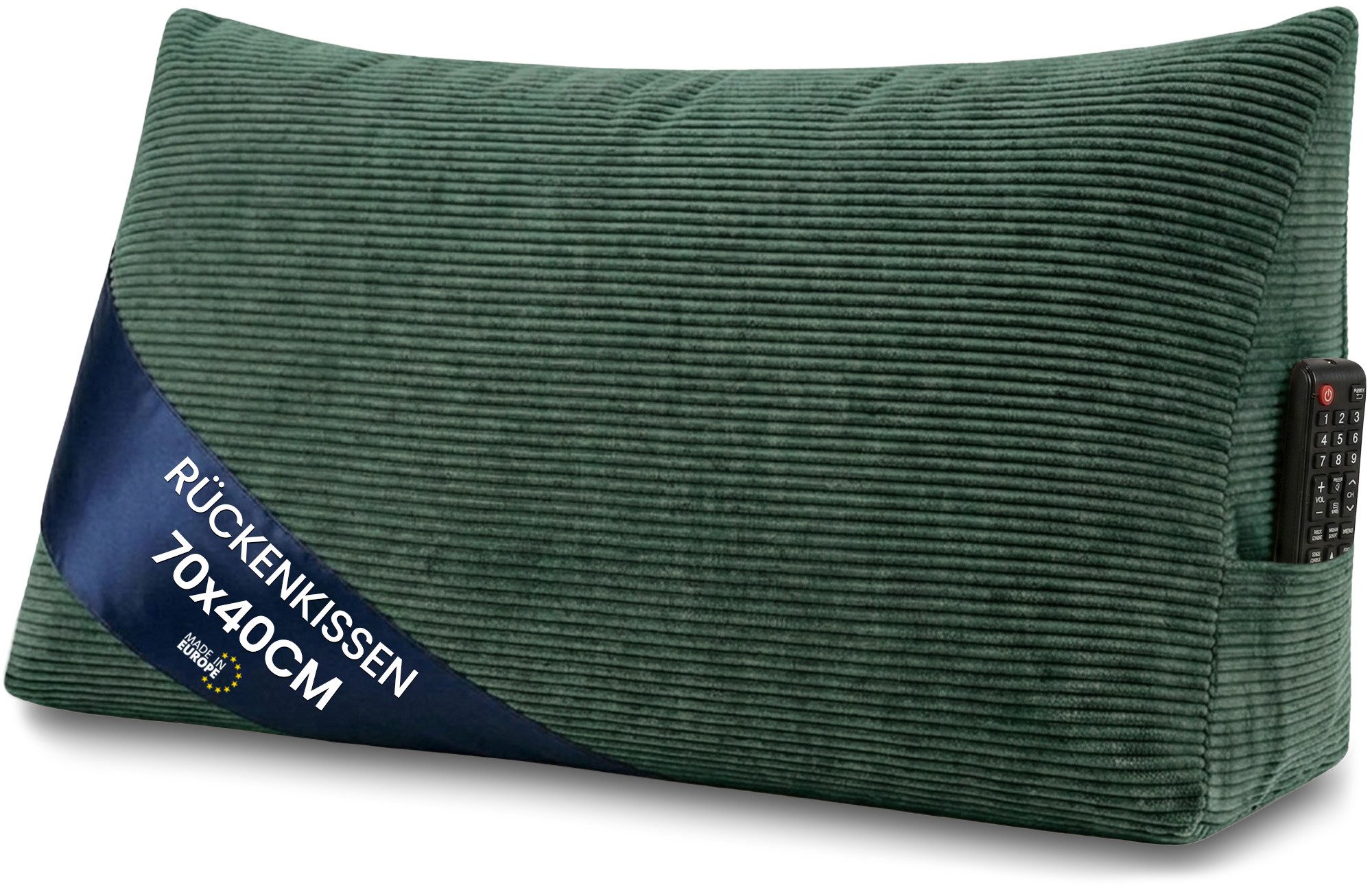 Amazinggirl Rückenkissen Keilkissen Cord Kissen 70x40 cm - Lesekissen für Bett Sofa und Couch