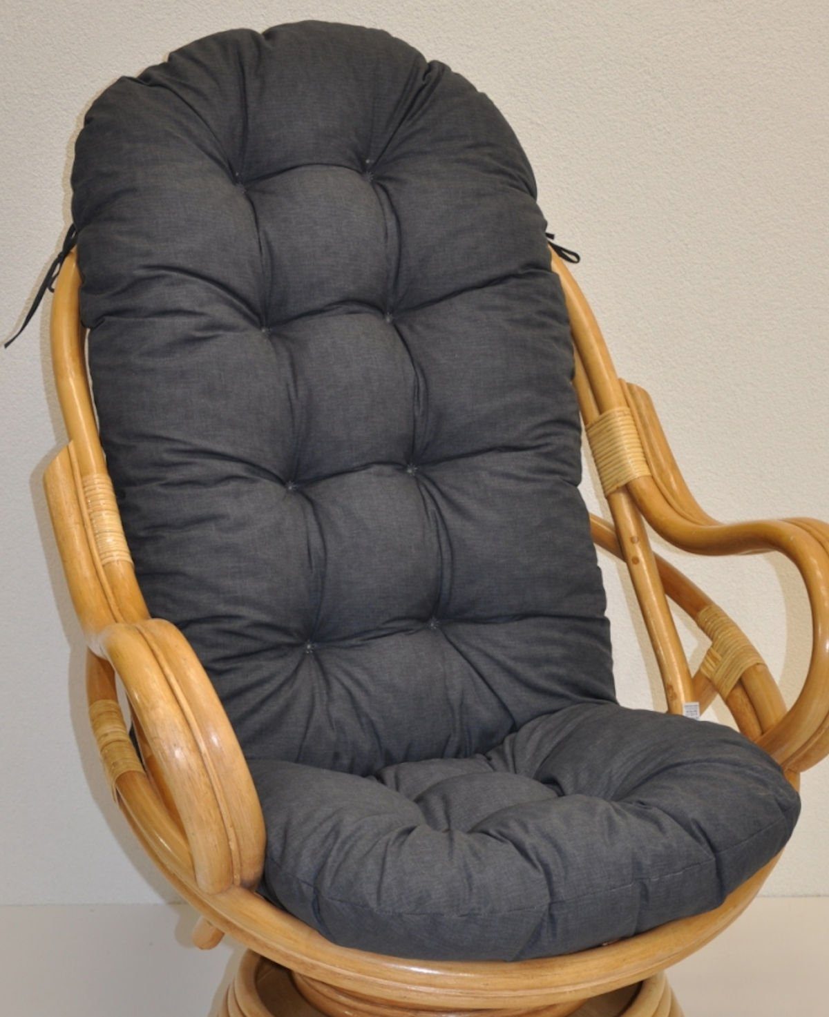 Rattan Sesselauflage für anthracite Drehsessel 135 Schaukelstuhl L Colore Polster cm Rattani