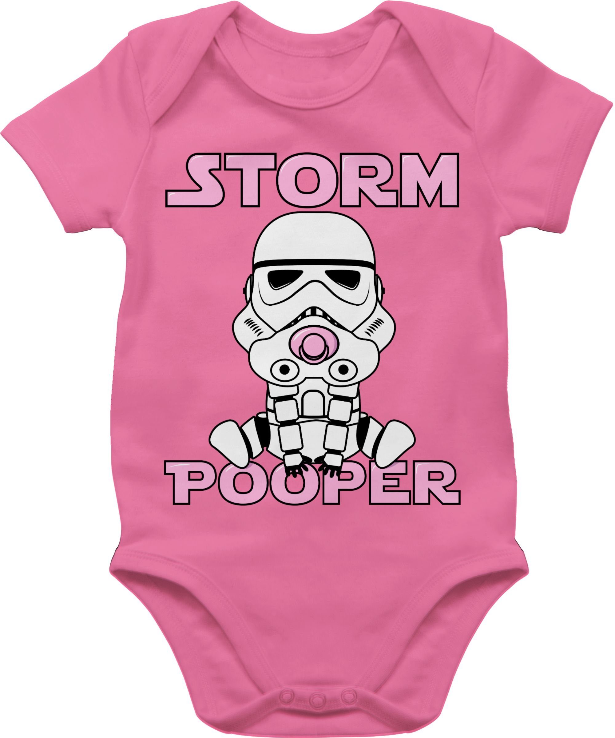 Shirtracer Shirtbody Storm Pooper I Sprüche Baby 1 Pink