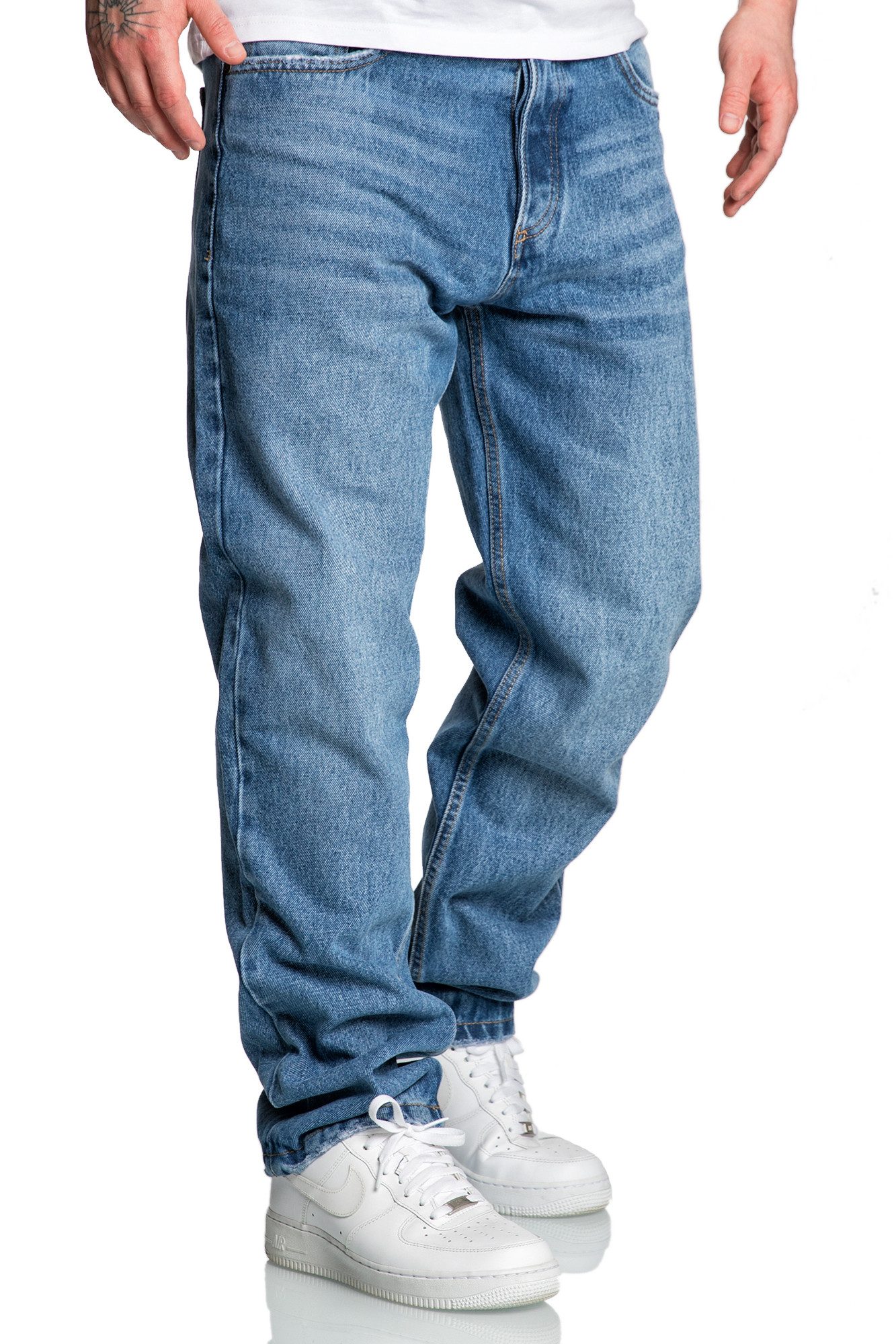 Amaci&Sons Weite Jeans BOX HILL 90s Baggy Jeans Herren 90s Denim Jeans Hose Straight Baggy