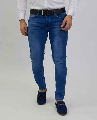 Denim House Skinny-fit-Jeans Basic Übergrößen Jeans mit schöner Waschung Blau 3867 W34/L34
