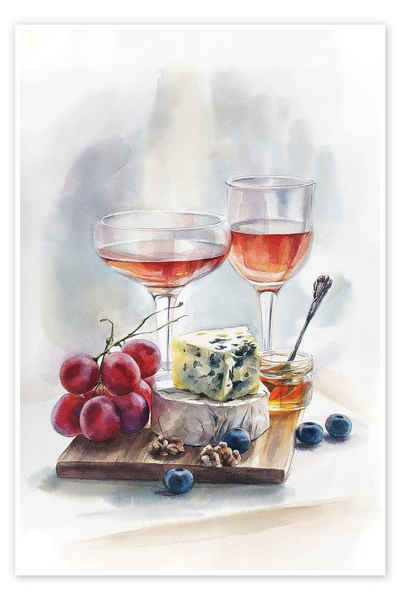 Posterlounge Poster Maria Mishkareva, Französisches Abendessen, Küche Malerei