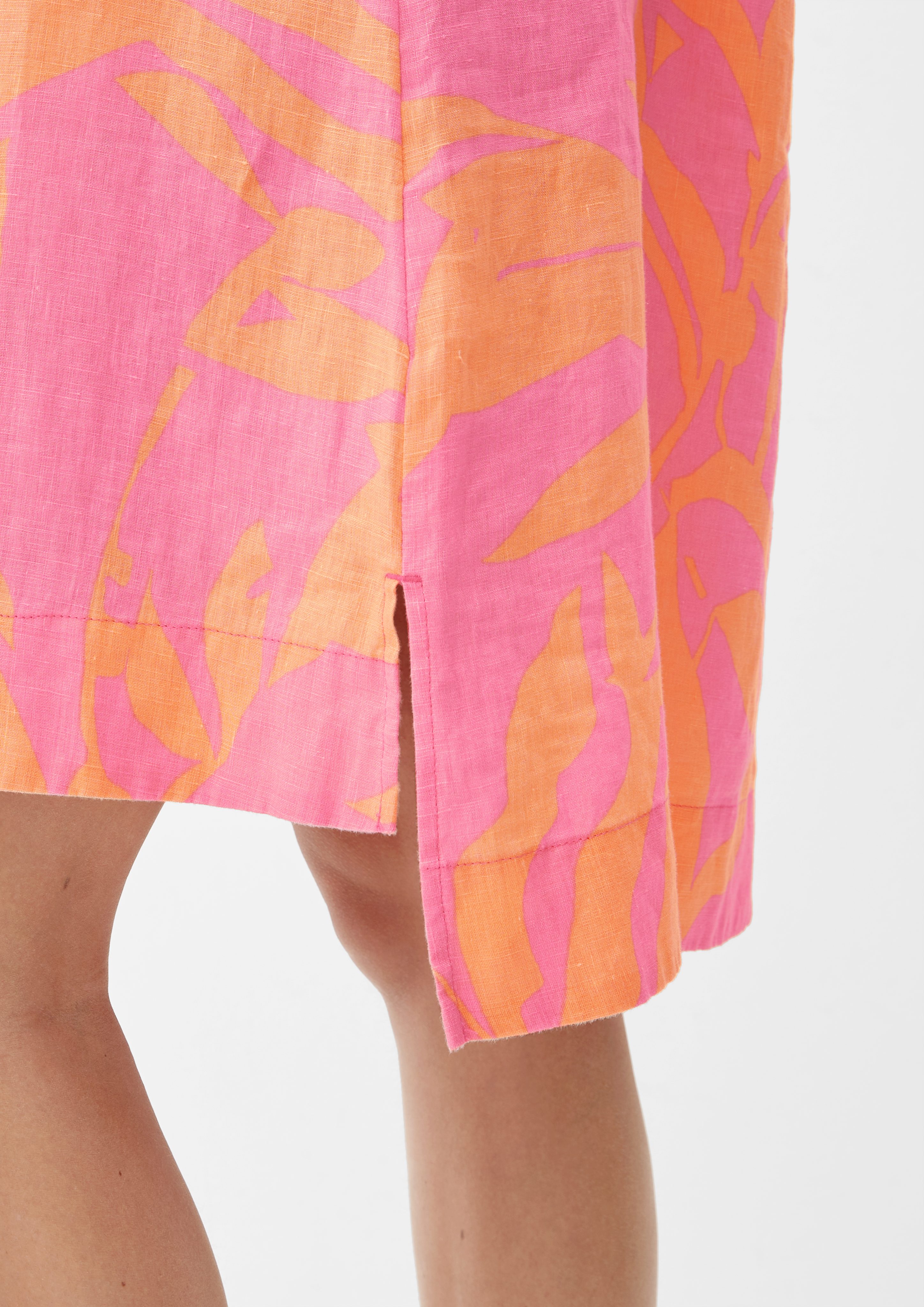 s.Oliver Minikleid Blusenkleid aus Leinen pink