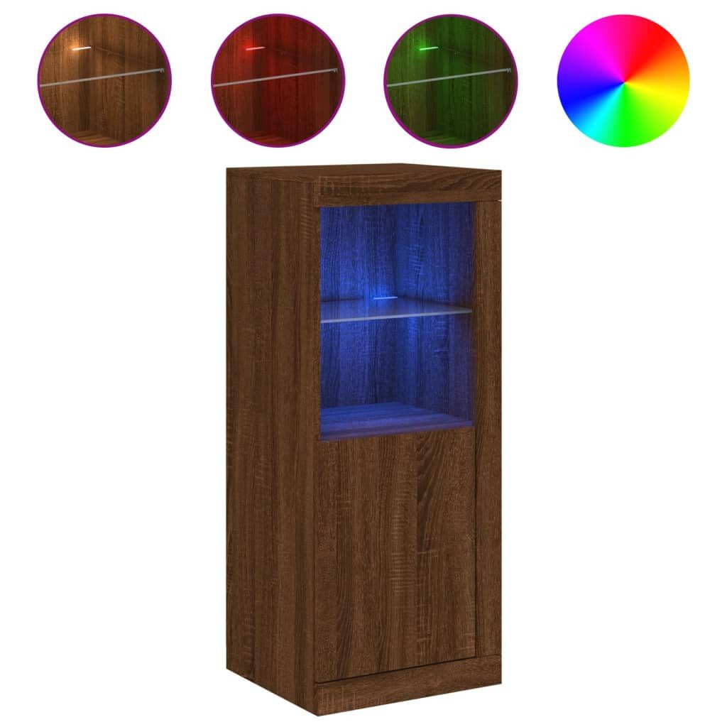 vidaXL Sideboard Sideboard mit LED-Leuchten Braun günstig online kaufen
