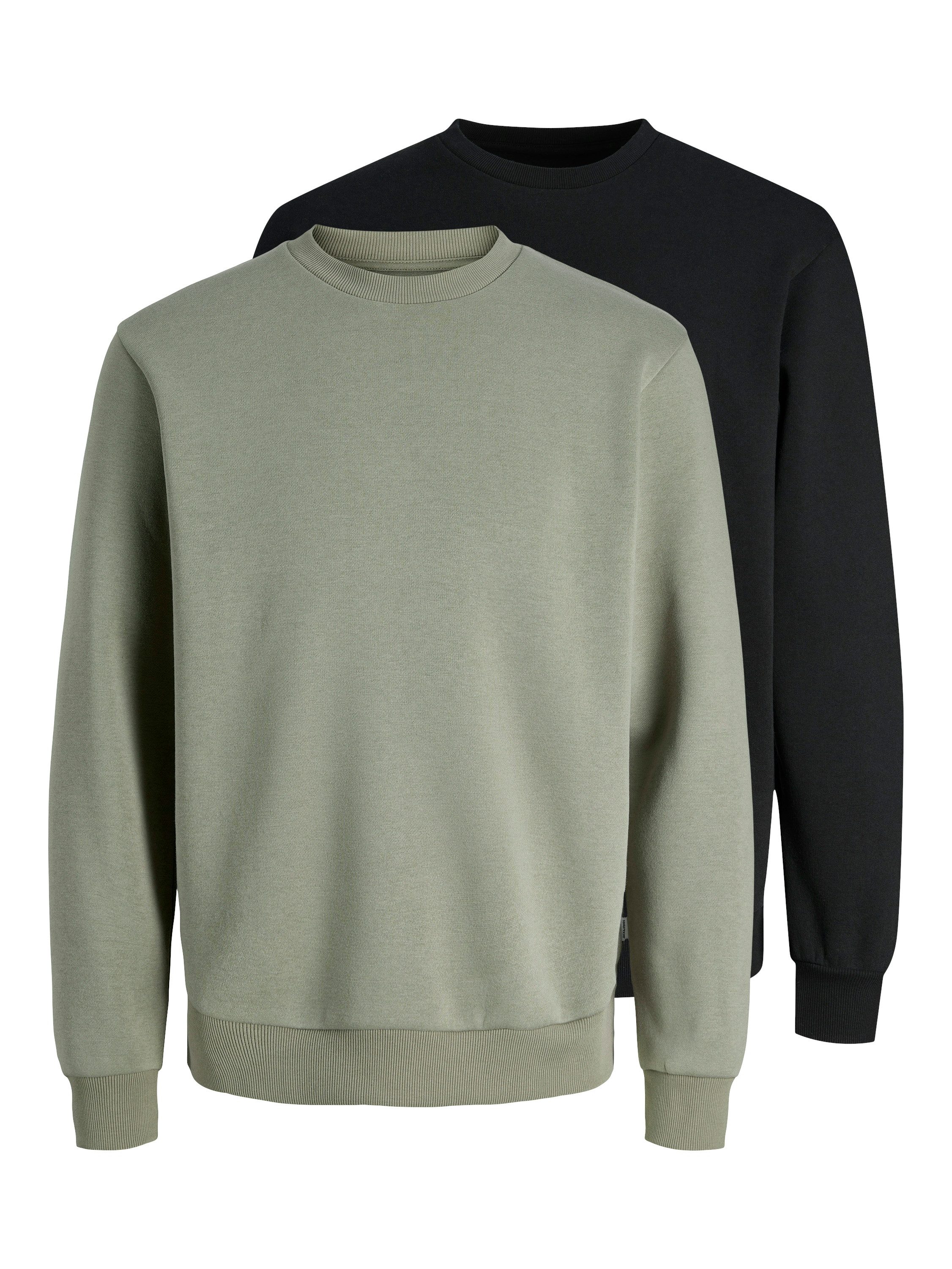 Jack & Jones Sweatshirt JJEBRADLEY SWEAT CREW 2PK MP (Packung, 2-tlg) Materialmix, relaxed fit
