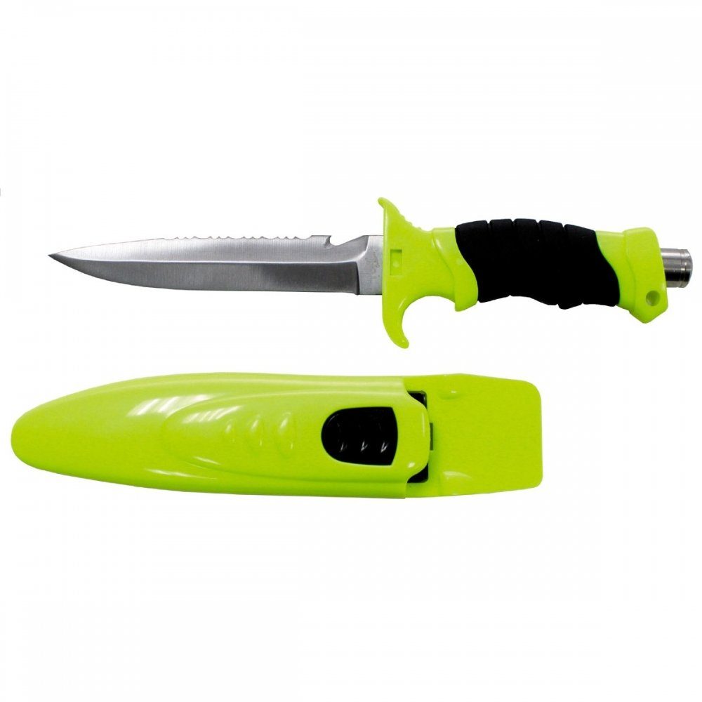 FoxOutdoor Universalmesser Tauchermesser, Profi, Beinholster, gelb-schwarz