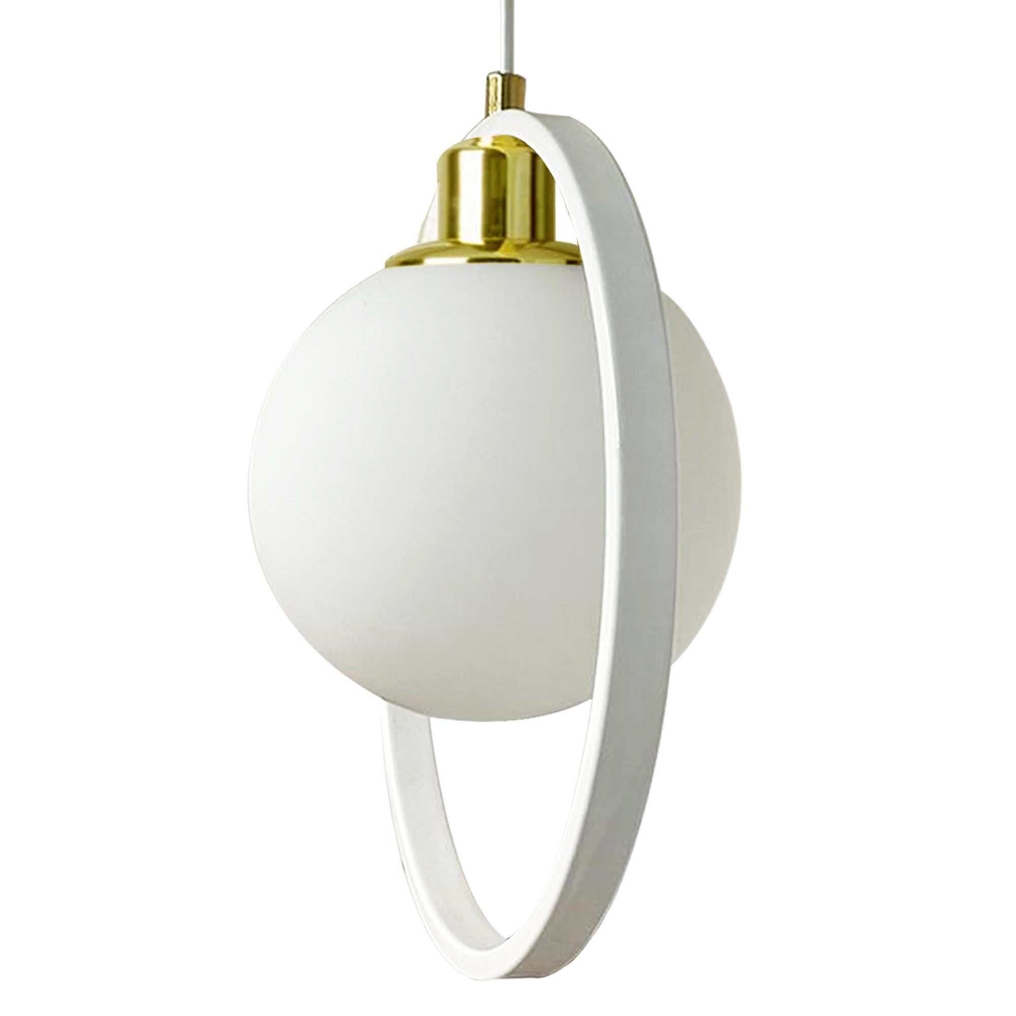 Bamyum Pendelleuchte Newrey Hängelampe Weiß Glas Modern Pendelleuchte Metal günstig online kaufen