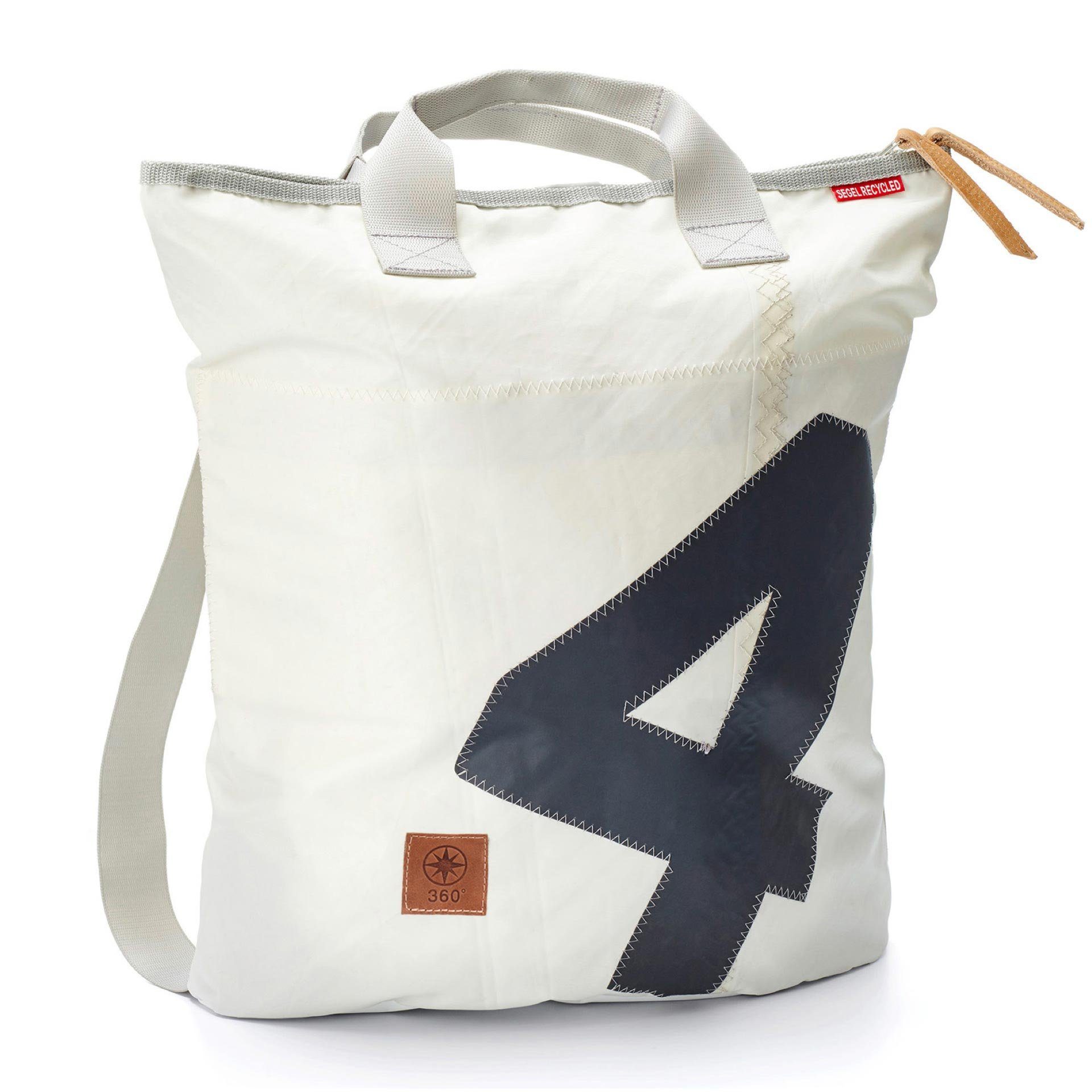 Freizeitrucksack 360 recyceltes Ketsch Tasche Segeltuch Rucksack von 360Grad Weiß Grau Grad